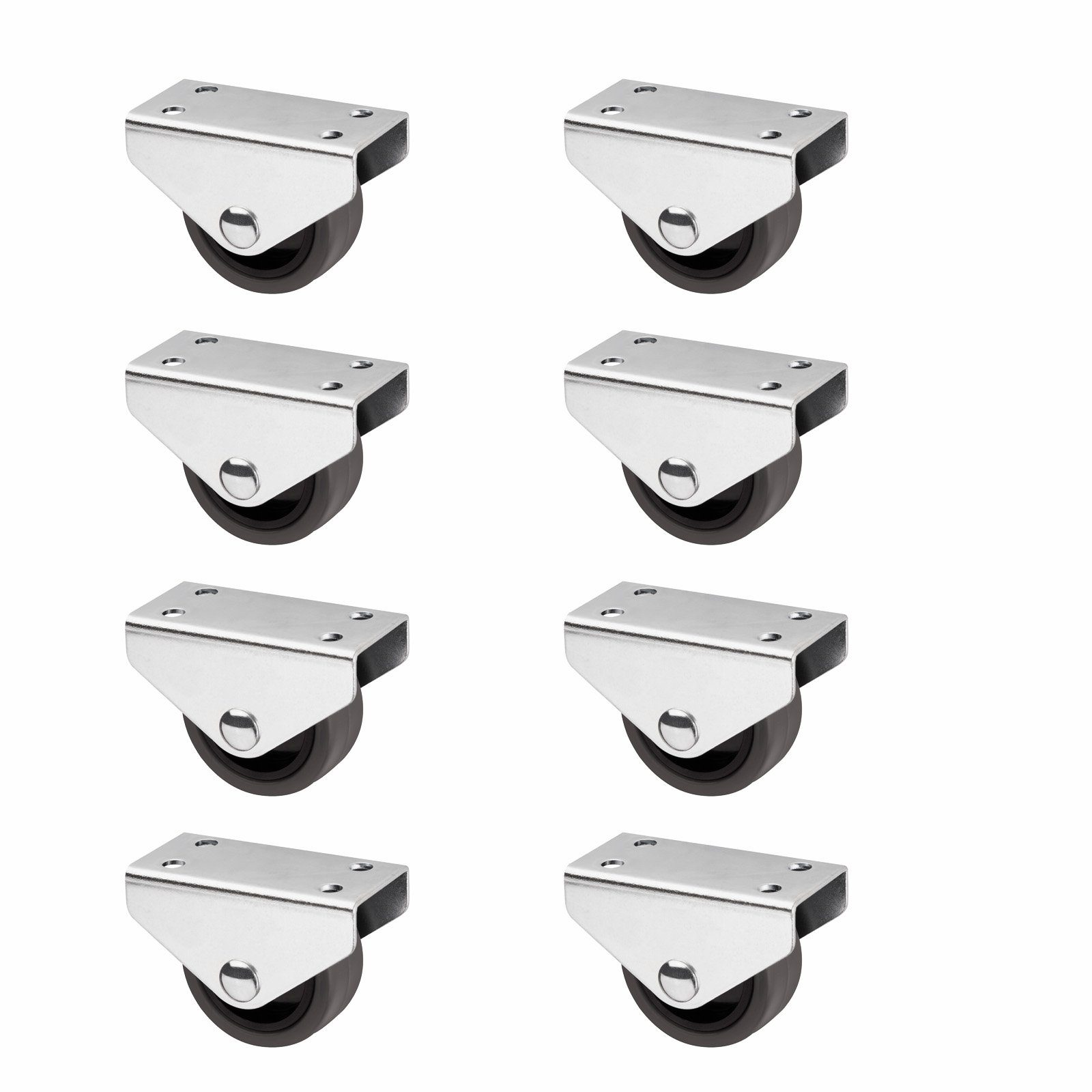 SO-TECH® Möbelrolle Unterbaurolle PASSAU, Ø 40 mm, Kastenrolle für die Unterbaumontage, 8 Stück