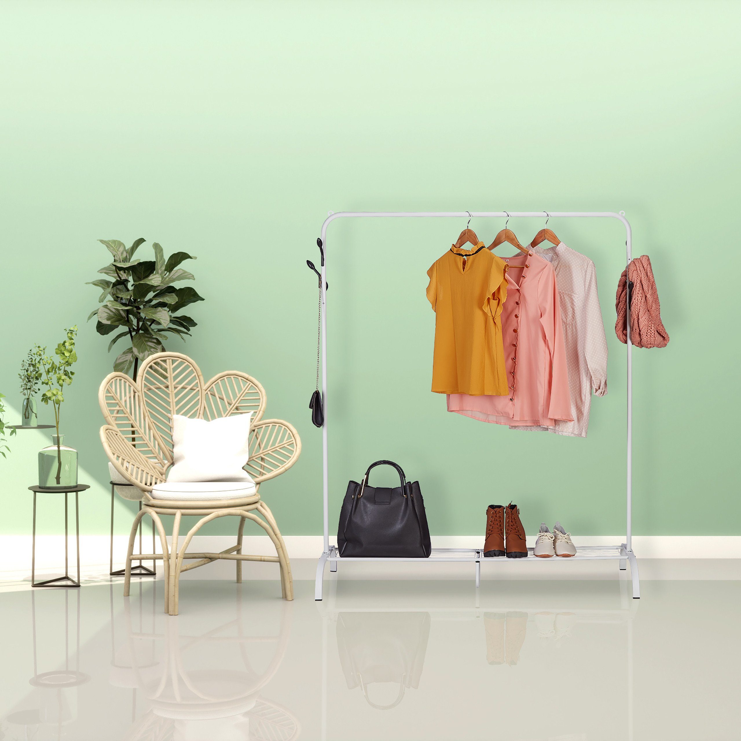 relaxdays Kleiderständer mit Ablage & Hake, günstig online kaufen