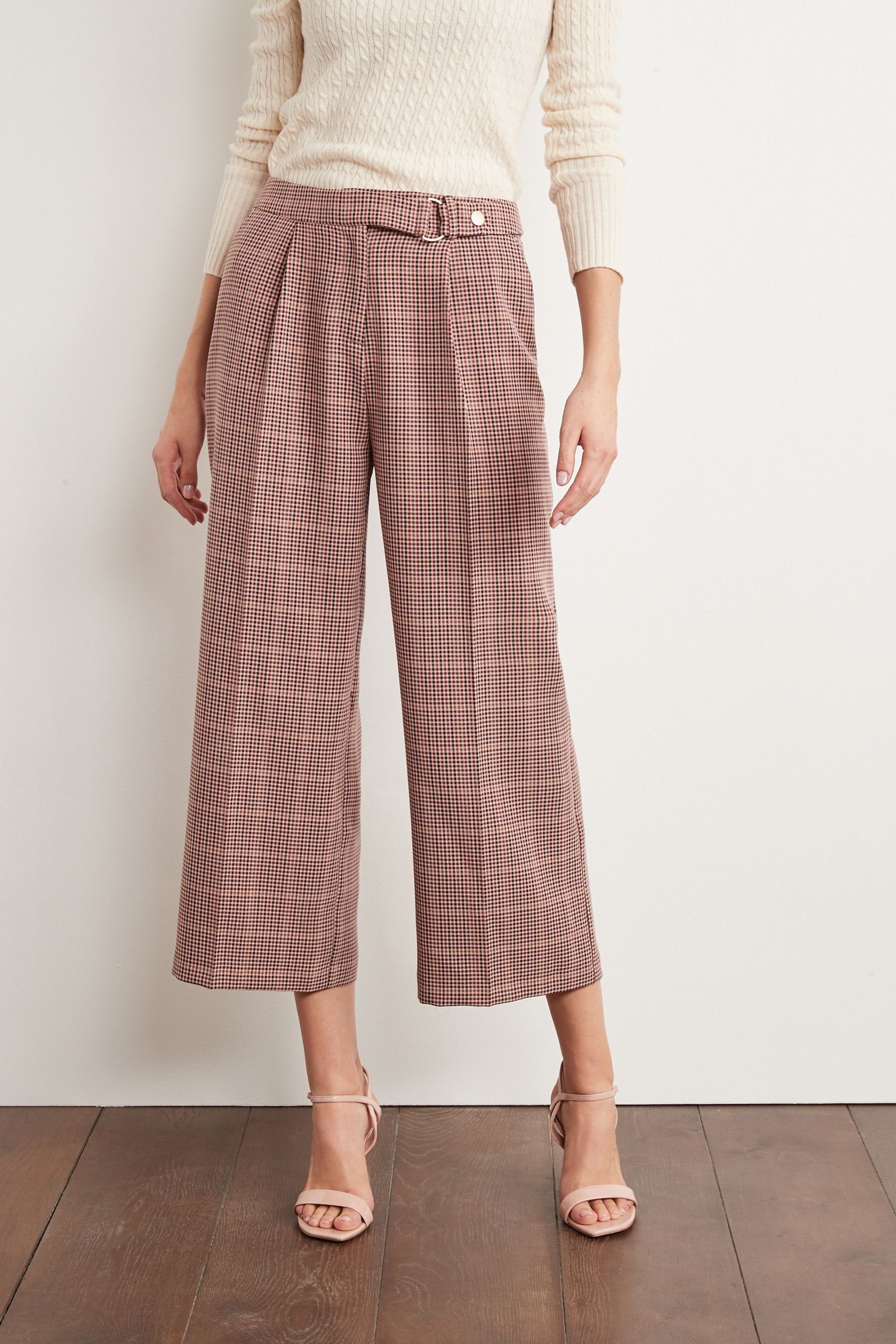 Next Dogtooth Hosenrock Karierter (1-tlg) Pink Culotte