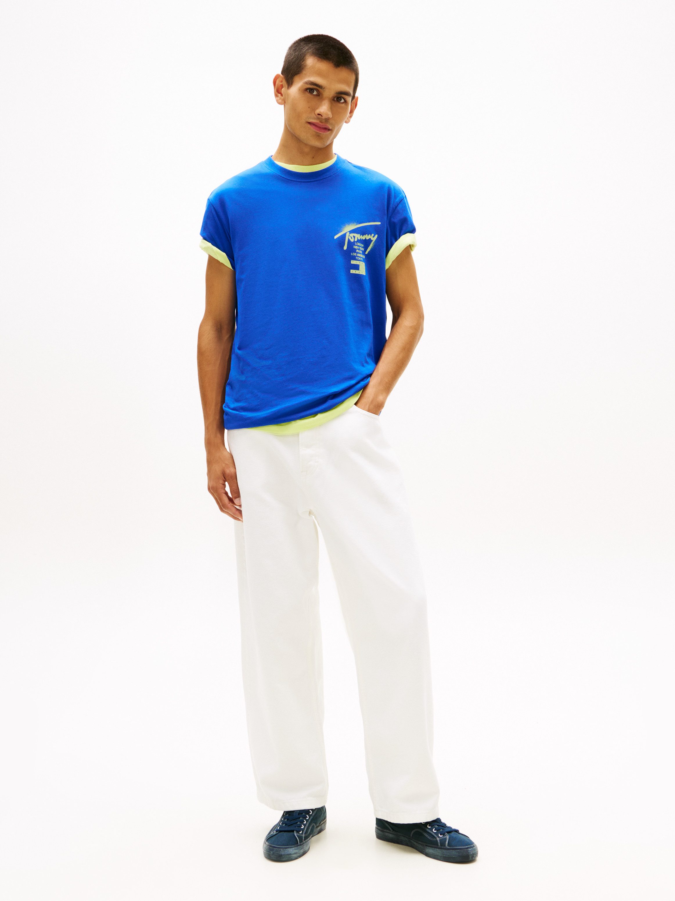 Tommy Jeans T-Shirt TJM REGULAR CITY SIGN Regular fit mit Markenprint