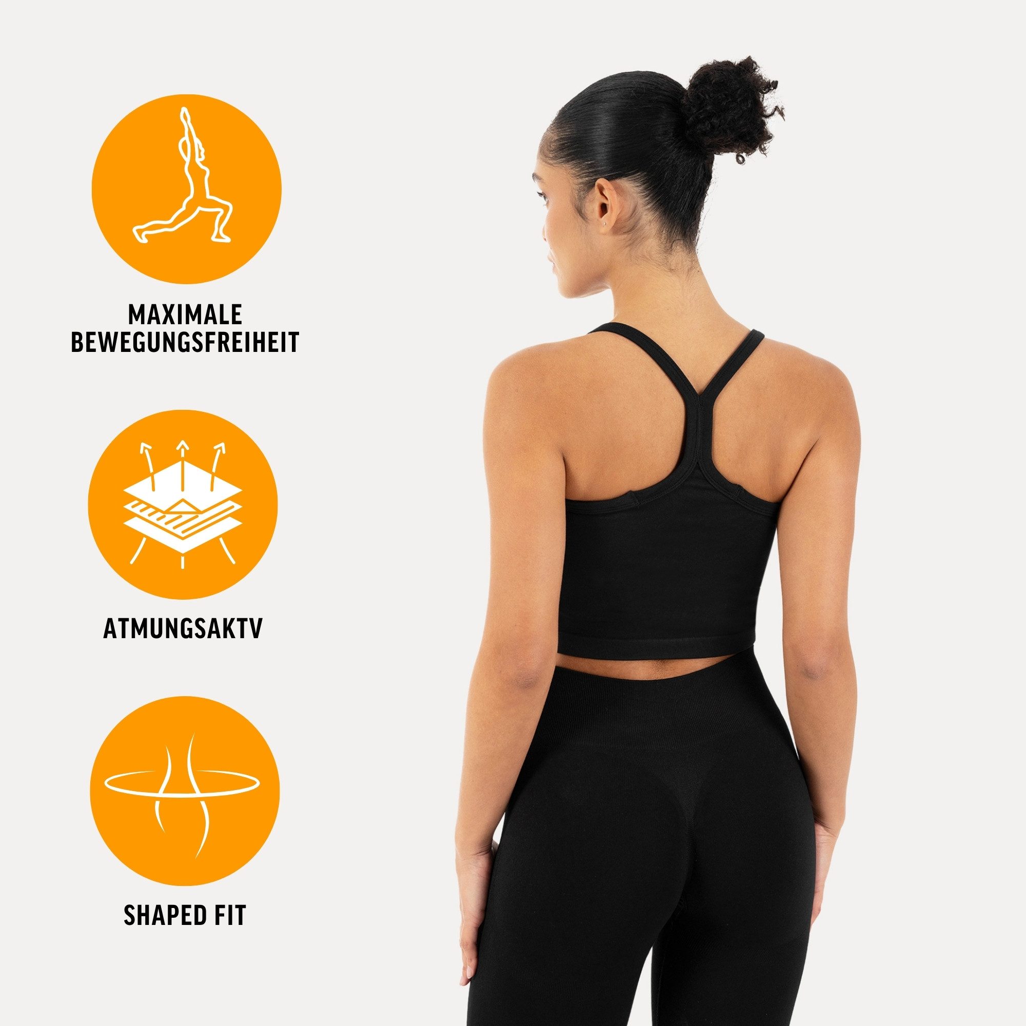 Smilodox Tanktop Vonda, Crop Top Damen, Sport-Top für Gym,Yoga & Freizeit Racerback, Seamless, Shaped Fit, Rundhals, atmungsaktiv