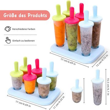yozhiqu Eisform Eisformen, 12 Eis am Stiel-Formen, DIY Eisformen mit Kunststoffstäben, (1-tlg), BPA-frei, Eisformen für Erwachsene und Kinder große Eisformen