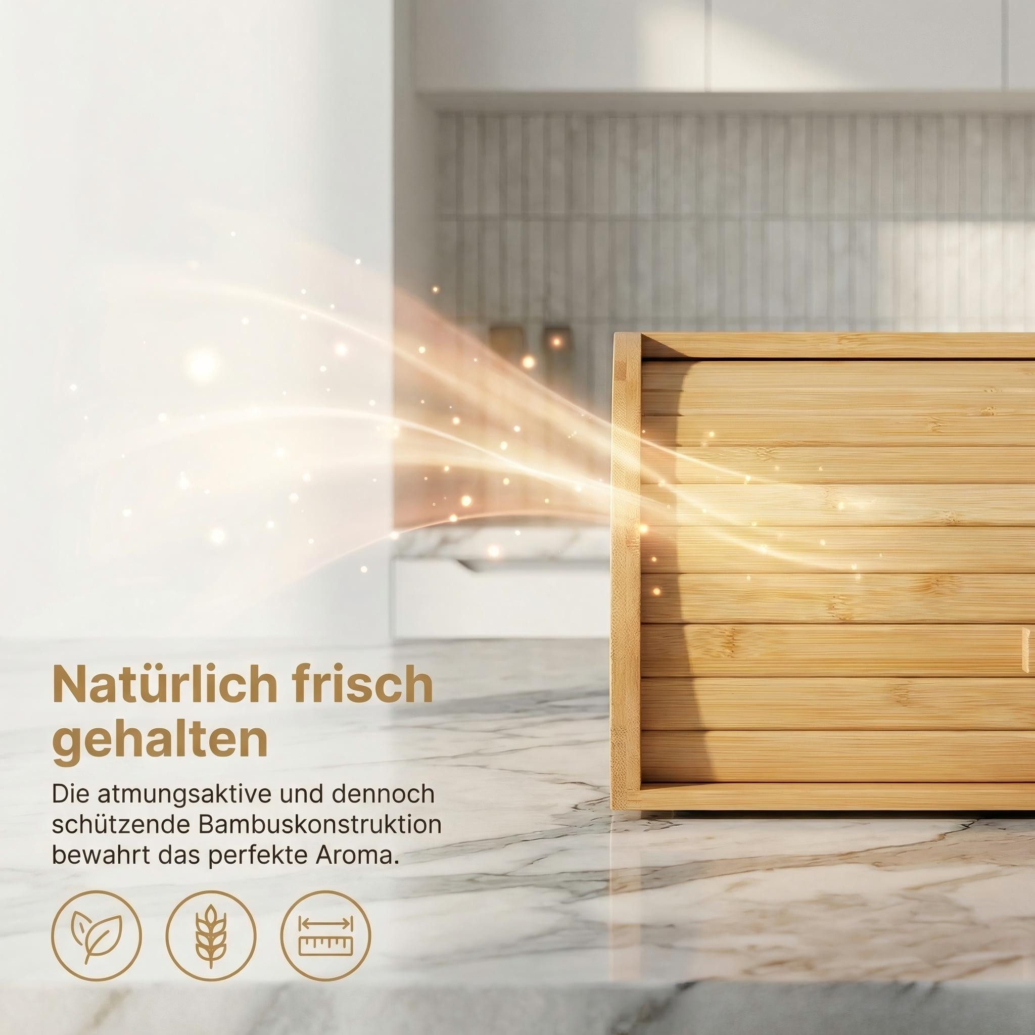 Zedelmaier Brotkasten Brotkasten Bambus mit Rolldeckel Brotbox Rollbrotkasten, (Set)