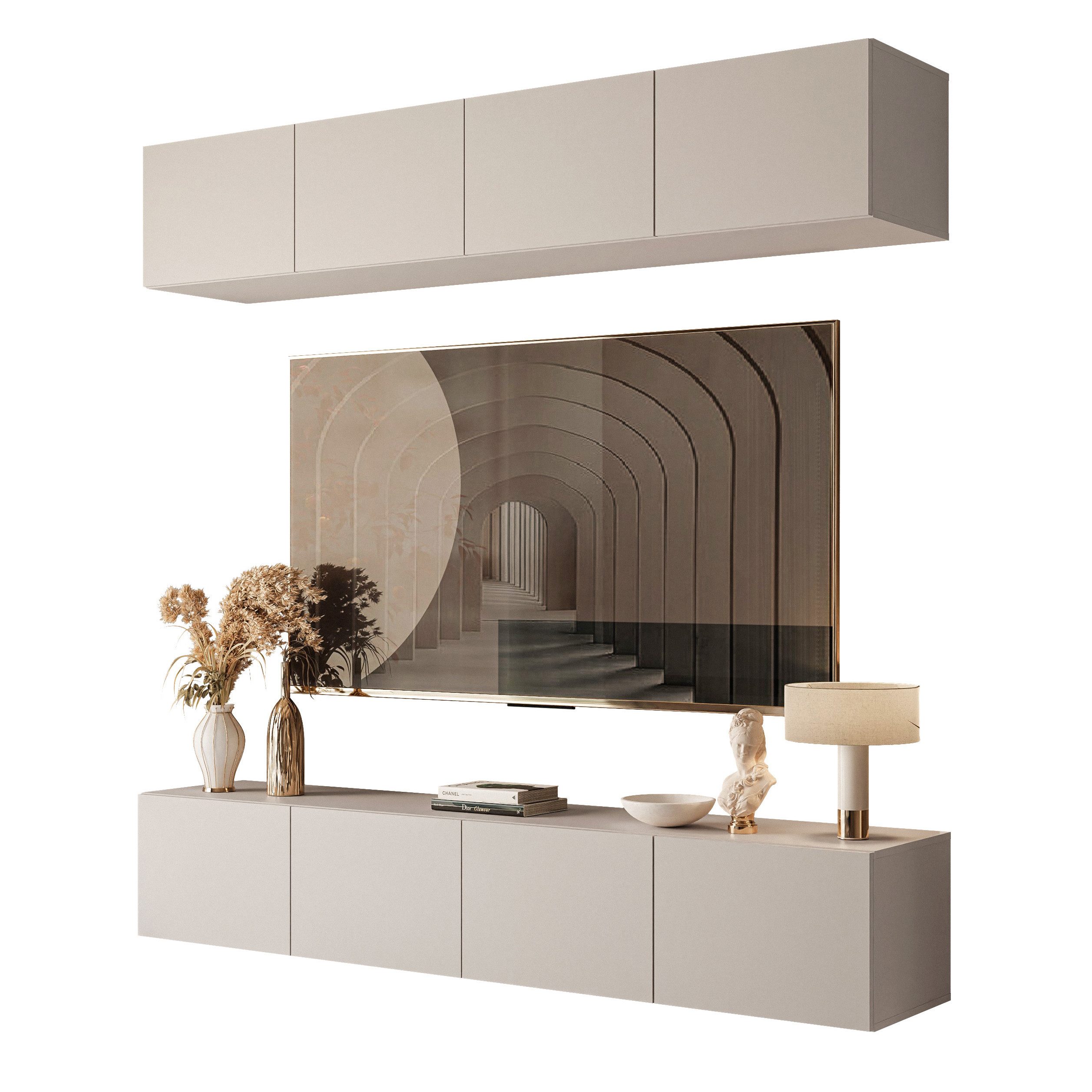 Lookway Wohnwand COLGANTE KASCHMIR mit LED, Fronten in Matt günstig online kaufen