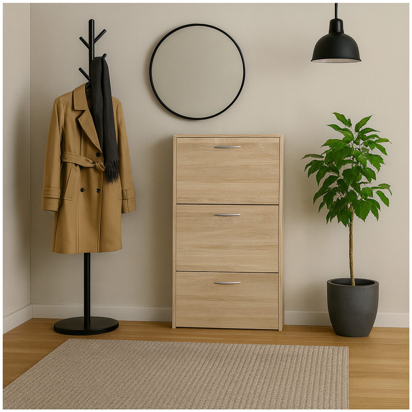 HTI-Living Schuhkipper Schuhkipper mit drei Kippfächern Sonoma (Stück, 1 St., 1 Schuhschrank), Schuhkipper mit 3 Fächern