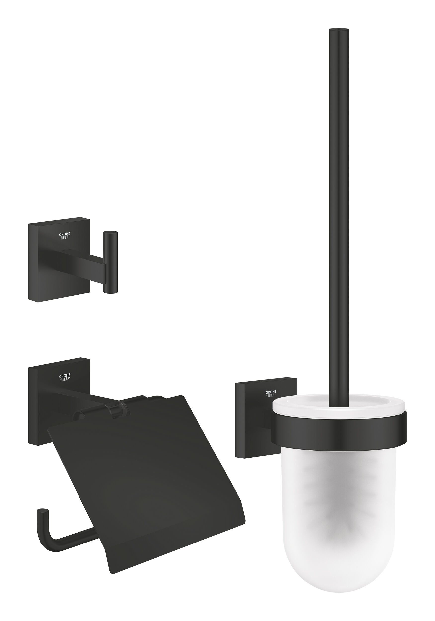 Grohe WC-Garnitur Start Cube, Set 3 in 1 - Mattschwarz