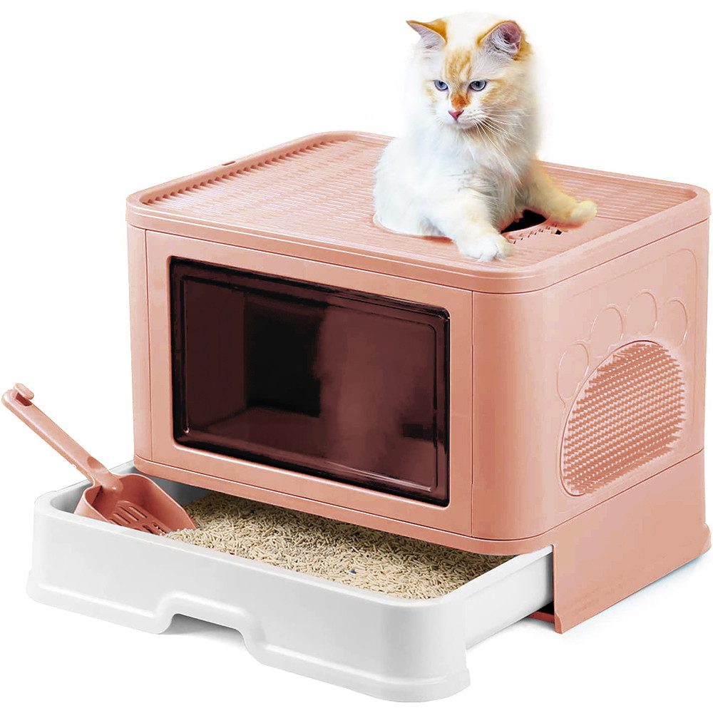 JEOBEST Katzentoilette Katzenklo mit Streuschaufel, Reinigen von JEOBEST