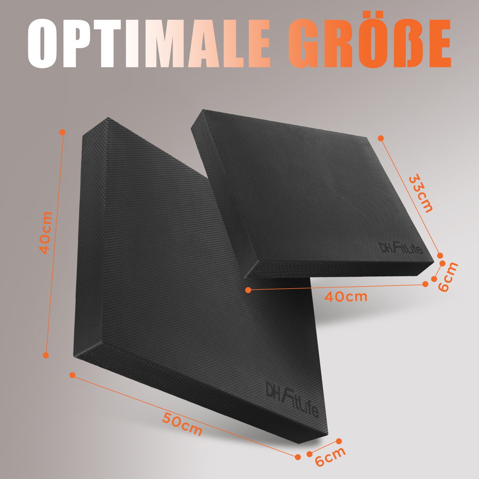 DH FitLife Balance Pad Balancekissen ideal für Gleichgewicht- & Stabilitätstraining, (Unterstützt Balance- & Krafttraining, Perfekt für Yoga, Pilates & Core-Training), Physiotherapie & Fitness Kissen