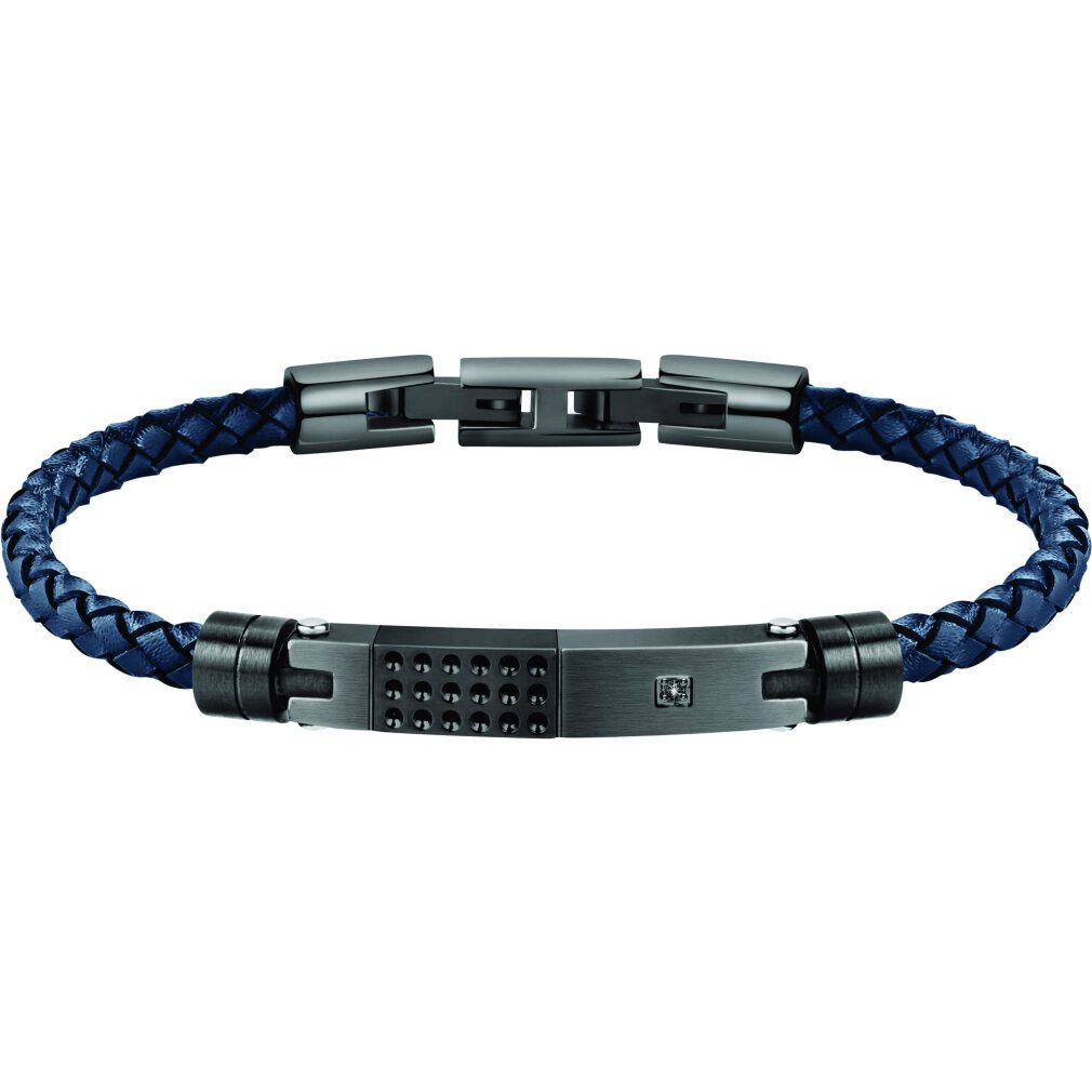 Armband Men´s blue leather bracelet Moody SQH21