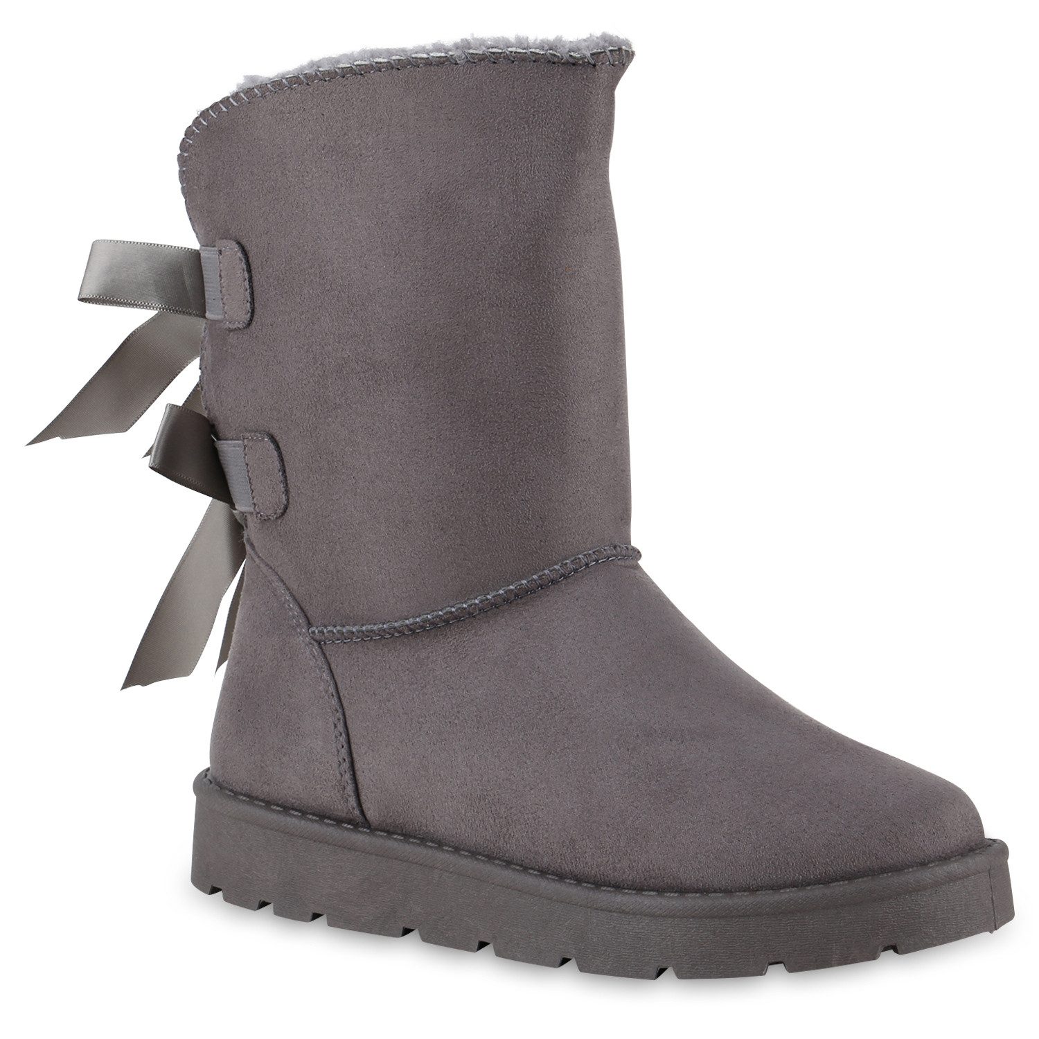 VAN HILL 841501 Winterstiefelette Damen Warm Gefütterte Winter Boots Stiefeletten Schleifen