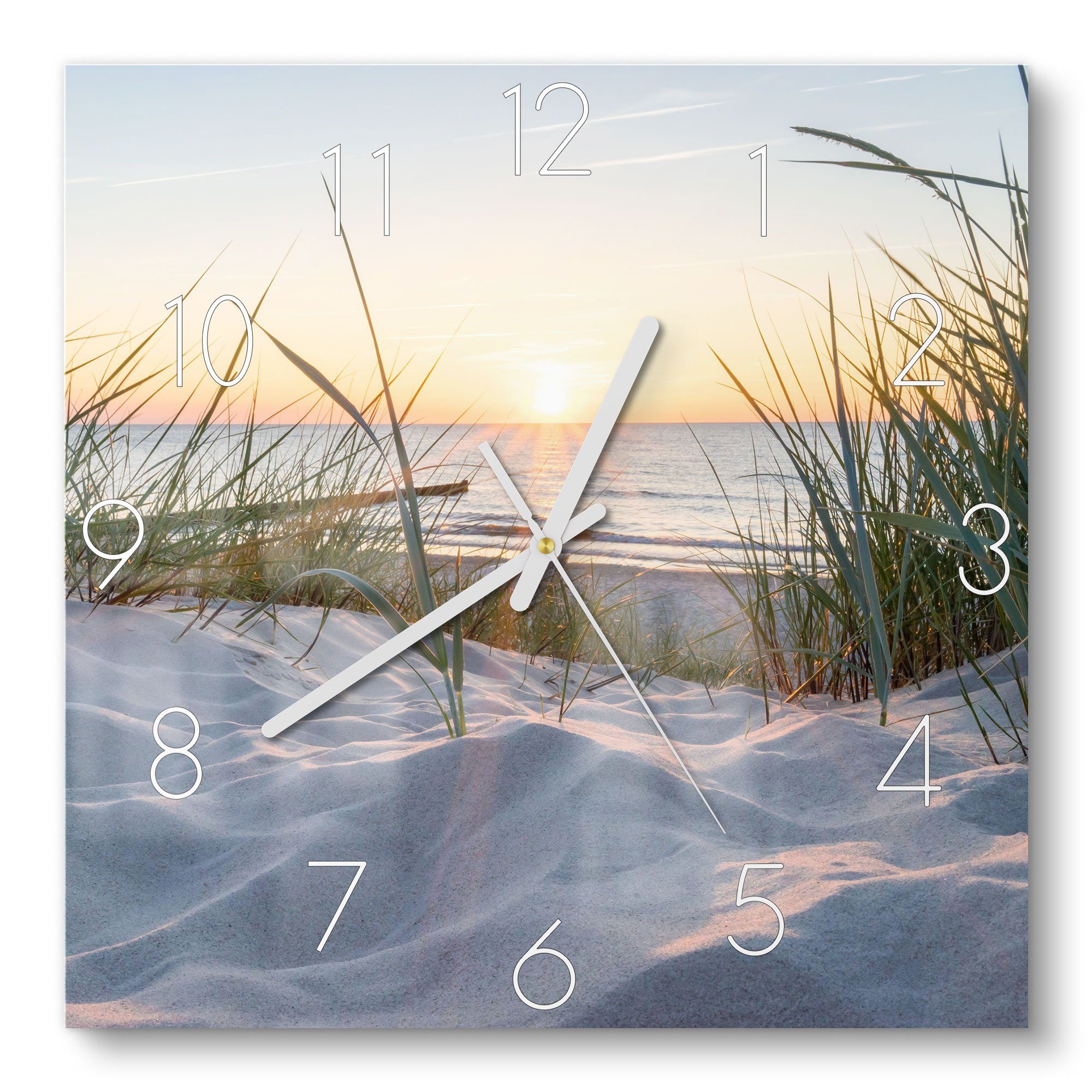 DEQORI Wanduhr 'Ostsee Sonnenuntergang' (Glas Glasuhr günstig online kaufen