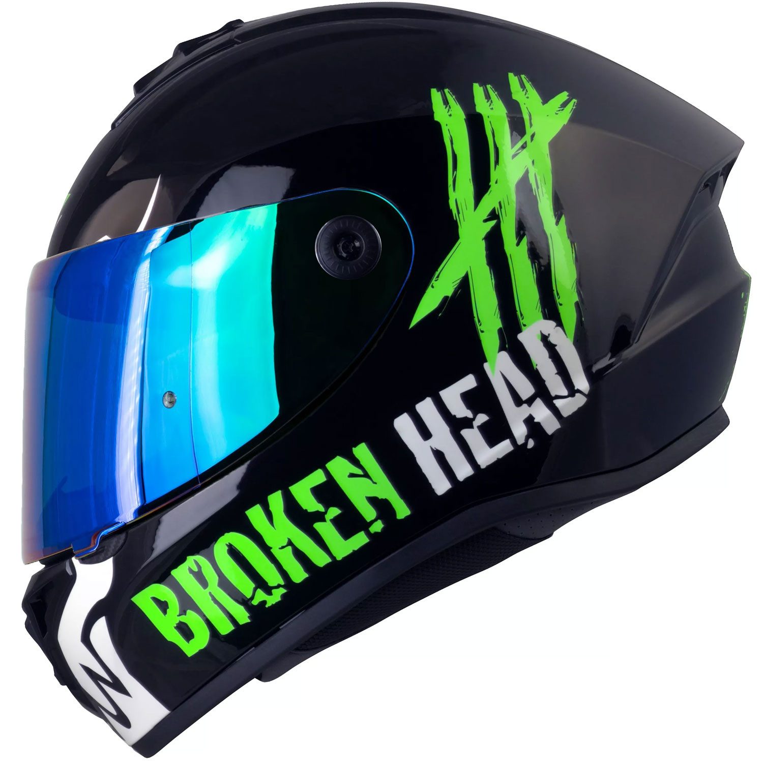Motorradhelm Adrenalin Therapy 4X Schwarz-Weiß Glanz