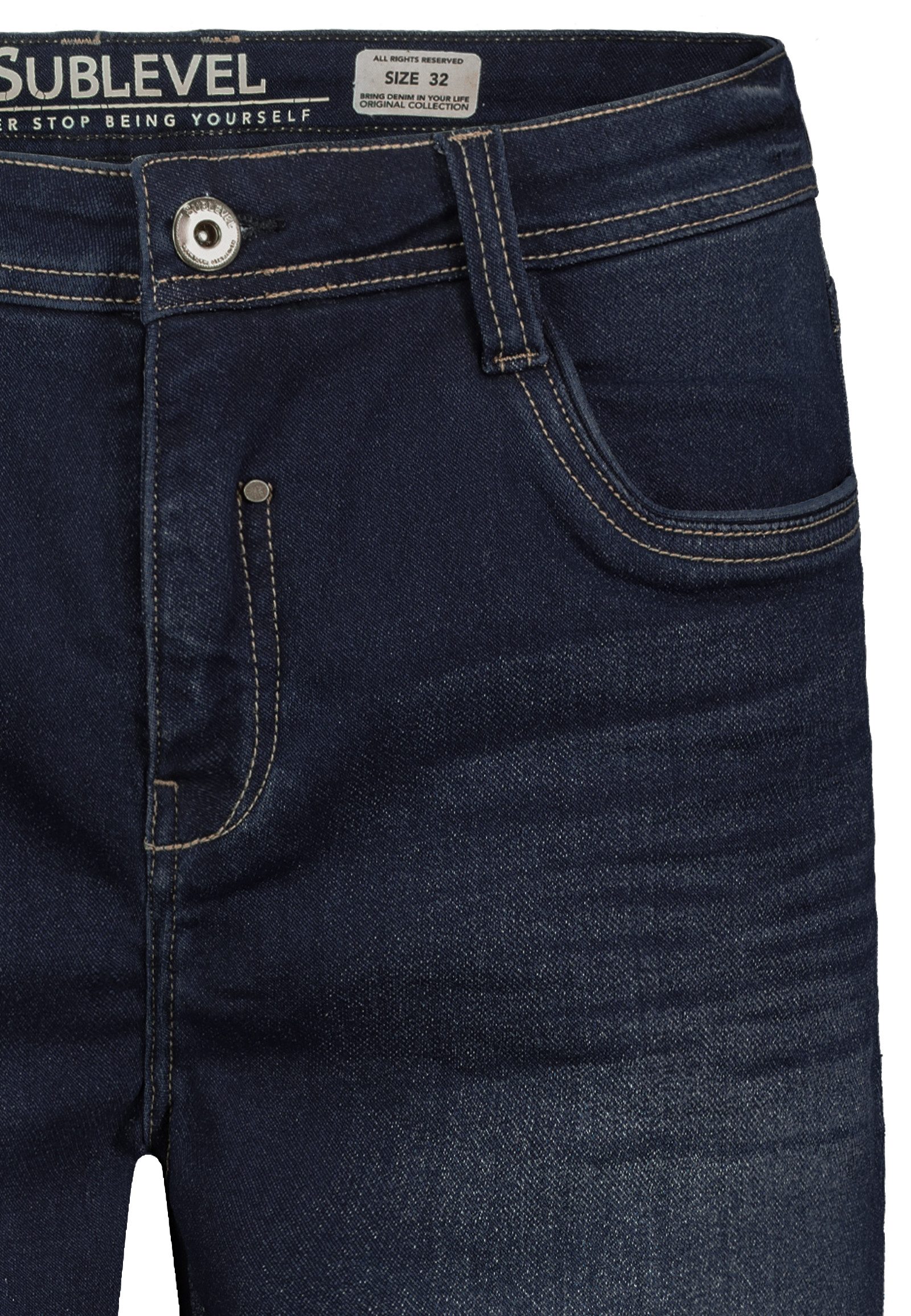 SUBLEVEL Jeansbermudas Herren Jeans Shorts kurze Hose 5 Pocket, Sommerhose, kurze Jeans, Bermudashorts