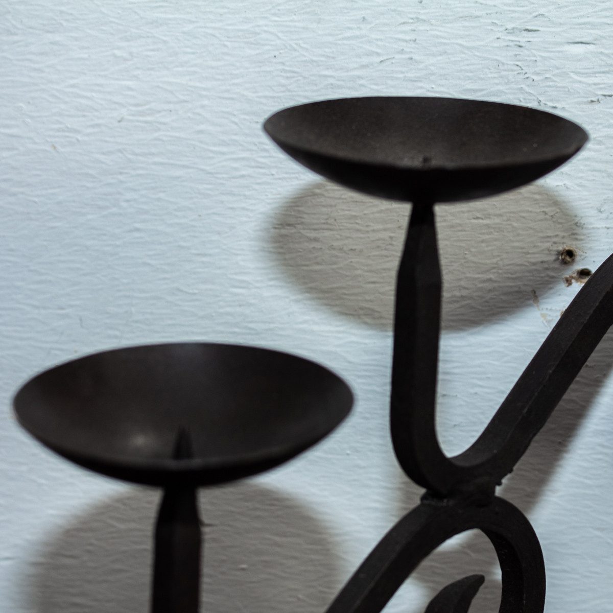 Antikas Wanddekoobjekt Kerzenhalter, Für 6 Kerzen, Gusseisen, Wand Lampe, Dekoration