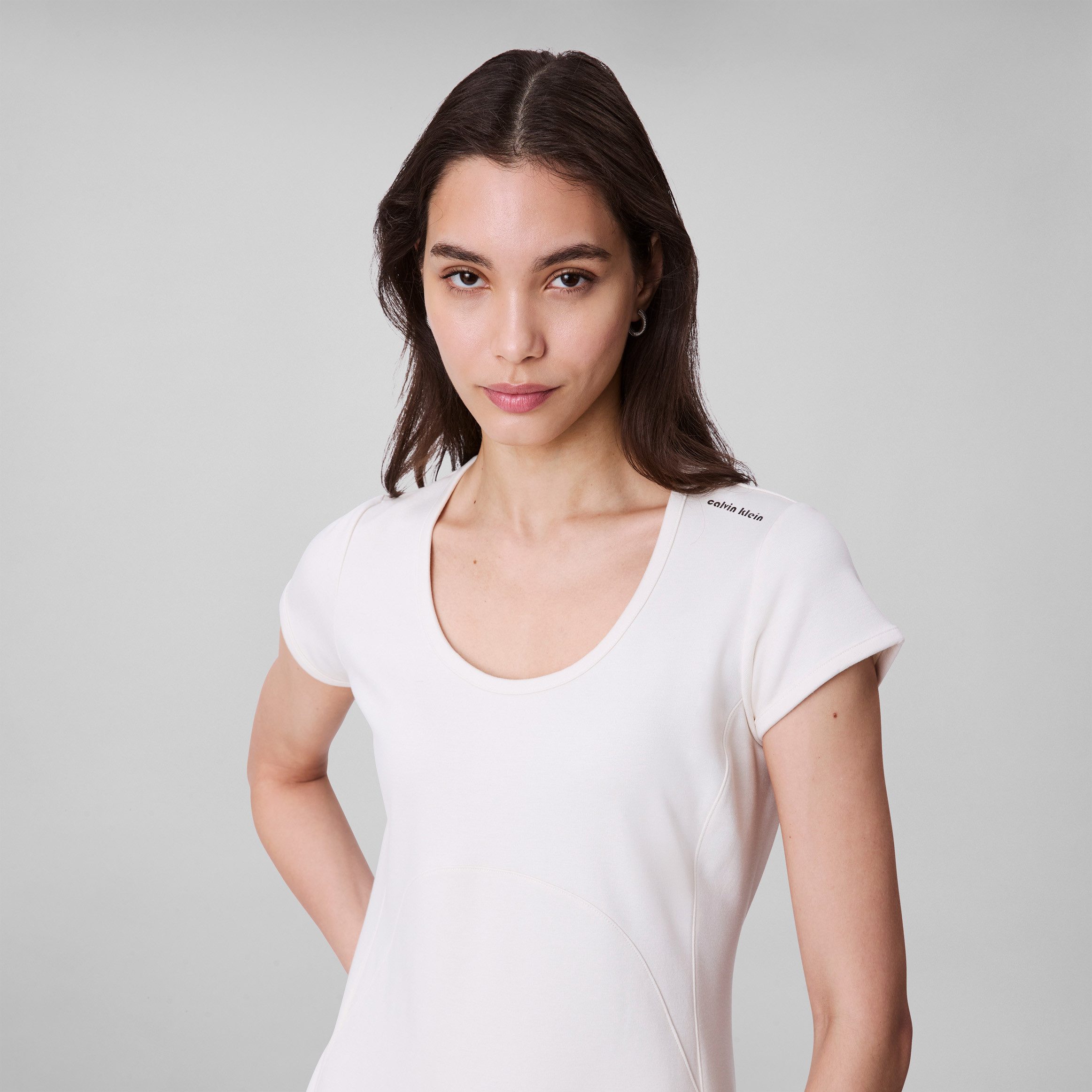 Calvin Klein Jeans Jerseykleid PUNTO MILANO SS SCOOP NK DRESS Mit Rundhalsa günstig online kaufen