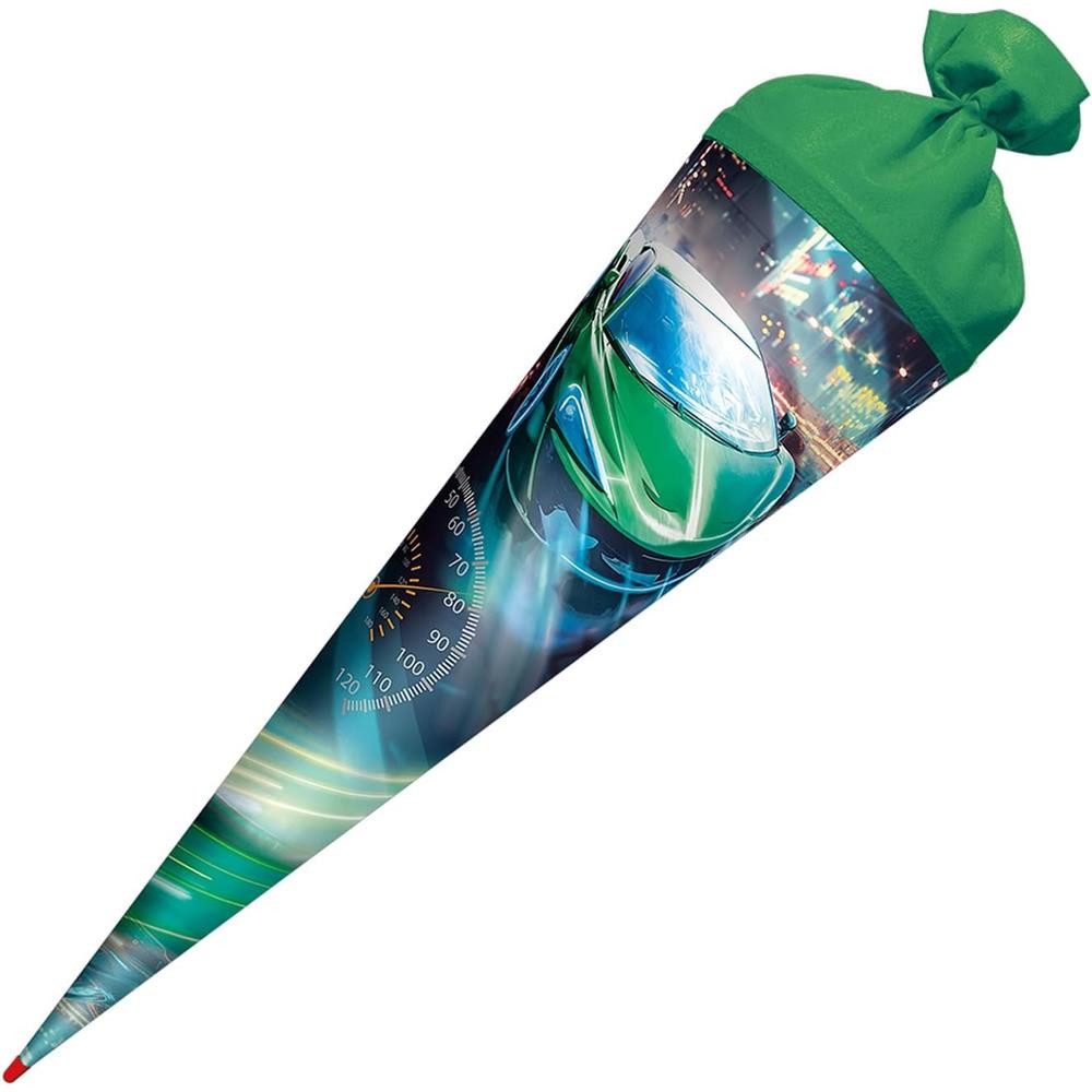 Roth Schultüte Racing 70 cm rund, Filzverschluss Fahrzeuge