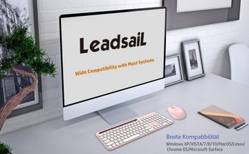 LeadsaiL Multimedia-Komfort Tastatur- und Maus-Set, Kabelloser Freiheit, Stiller Produktivität, Langfristiger Leistung