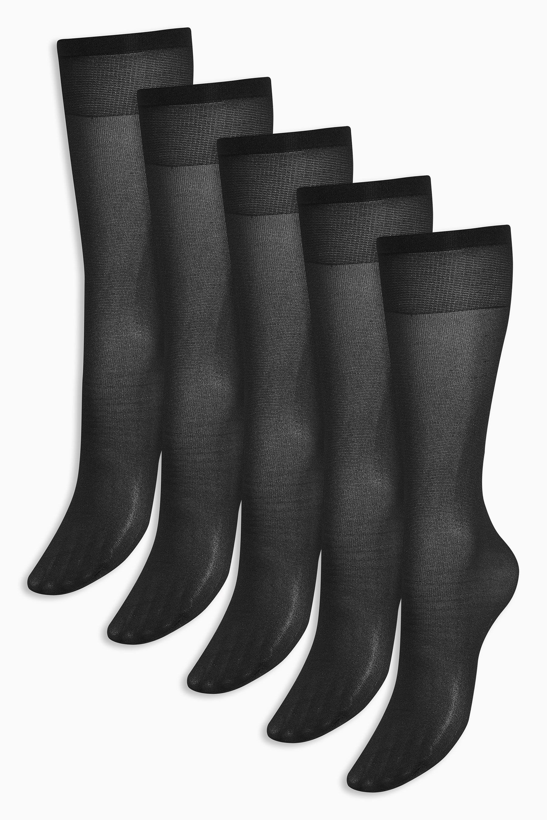 Next Kniestrümpfe Kniestrümpfe, 5er-Pack (5-Paar) Black