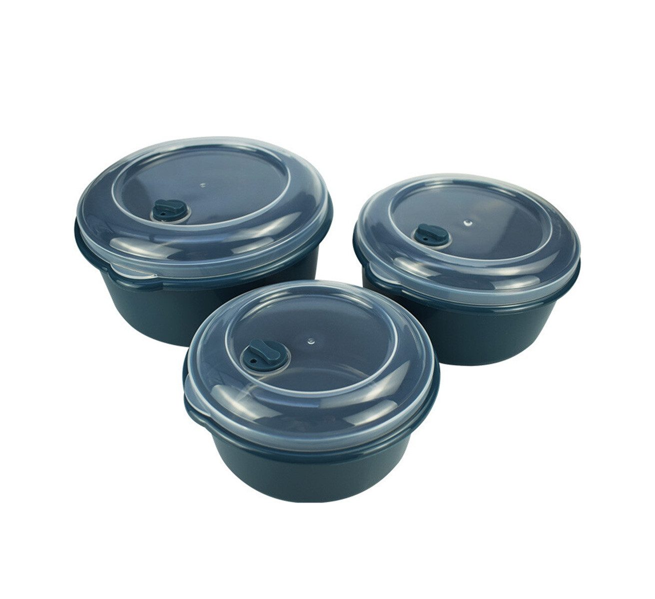 Michelino Aufbewahrungsdose 3-tlg. Mikrowellendosen-Set Blau - Gefrier- & Spülmaschinengeeignet (3 St), Vielseitig einsetzbar, Platzsparend stapelbar, Temperaturbeständig