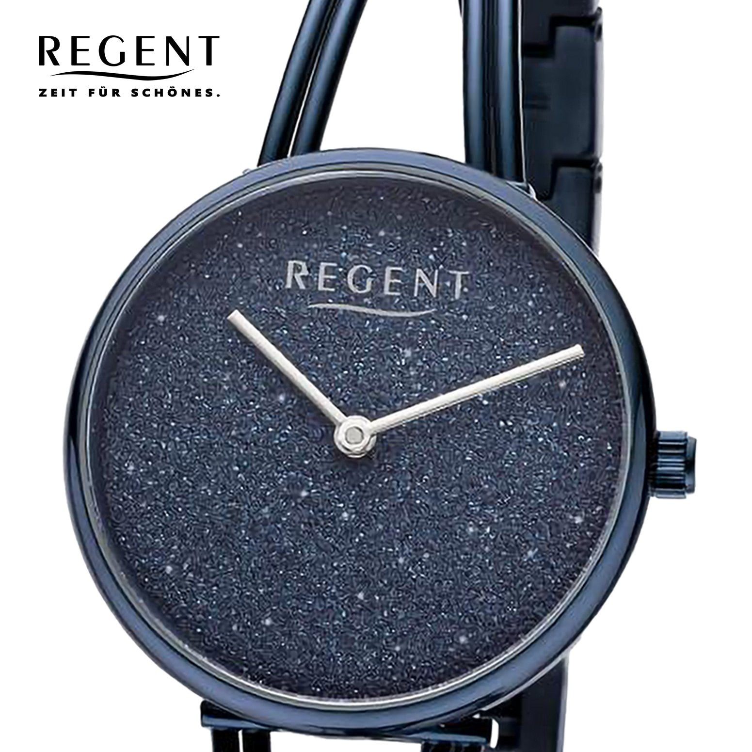 Regent Quarzuhr Regent Damen rund, groß Metallarmband extra Armbanduhr Damen (ca. Analog, 30mm), Armbanduhr