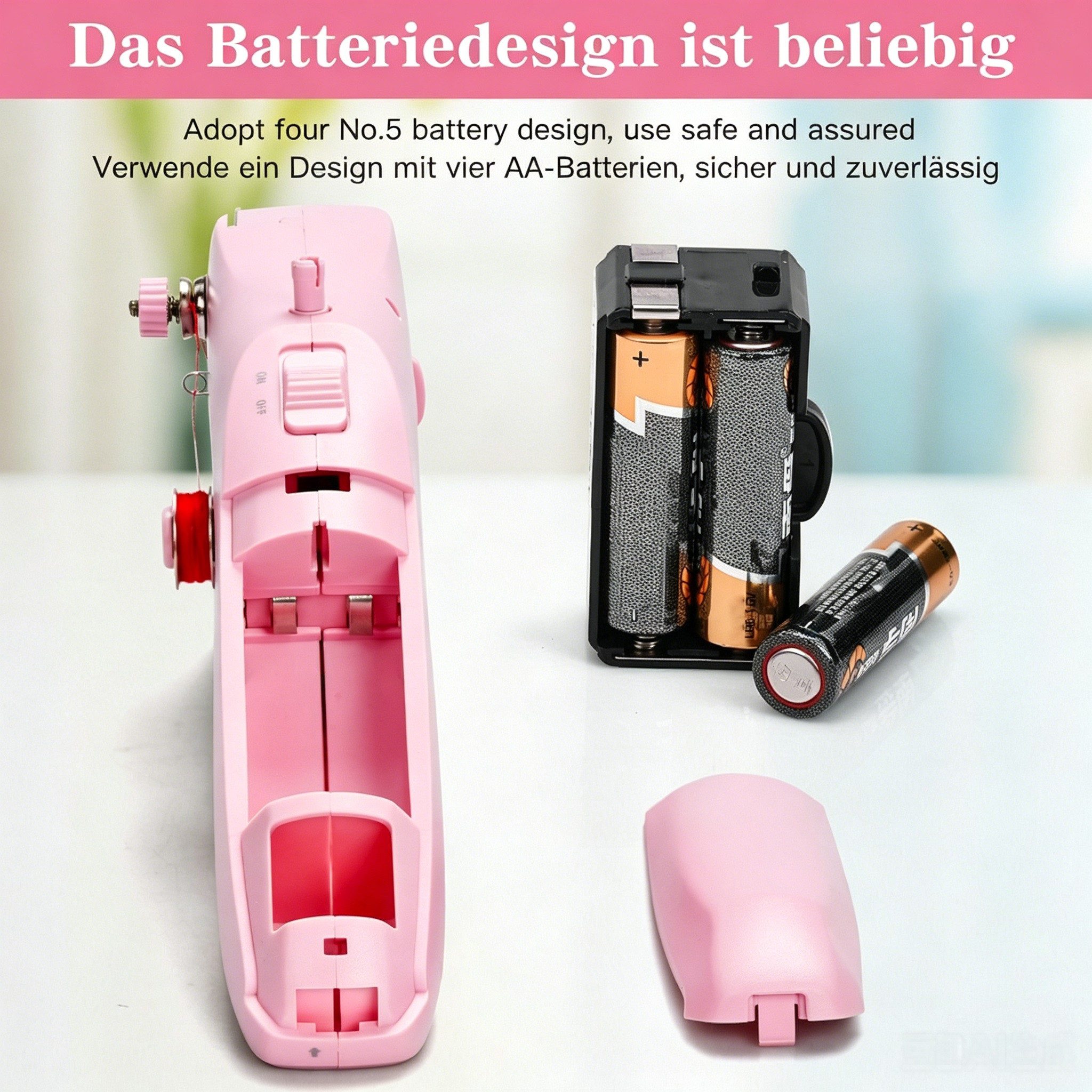 AIBISTAR Nähmaschine Elektrische Mini Nähmaschine, Portable Electric Sewing Machine, Doppelstich,Kompakt & leicht,Einfache Bedienung, ideal für Anfänger