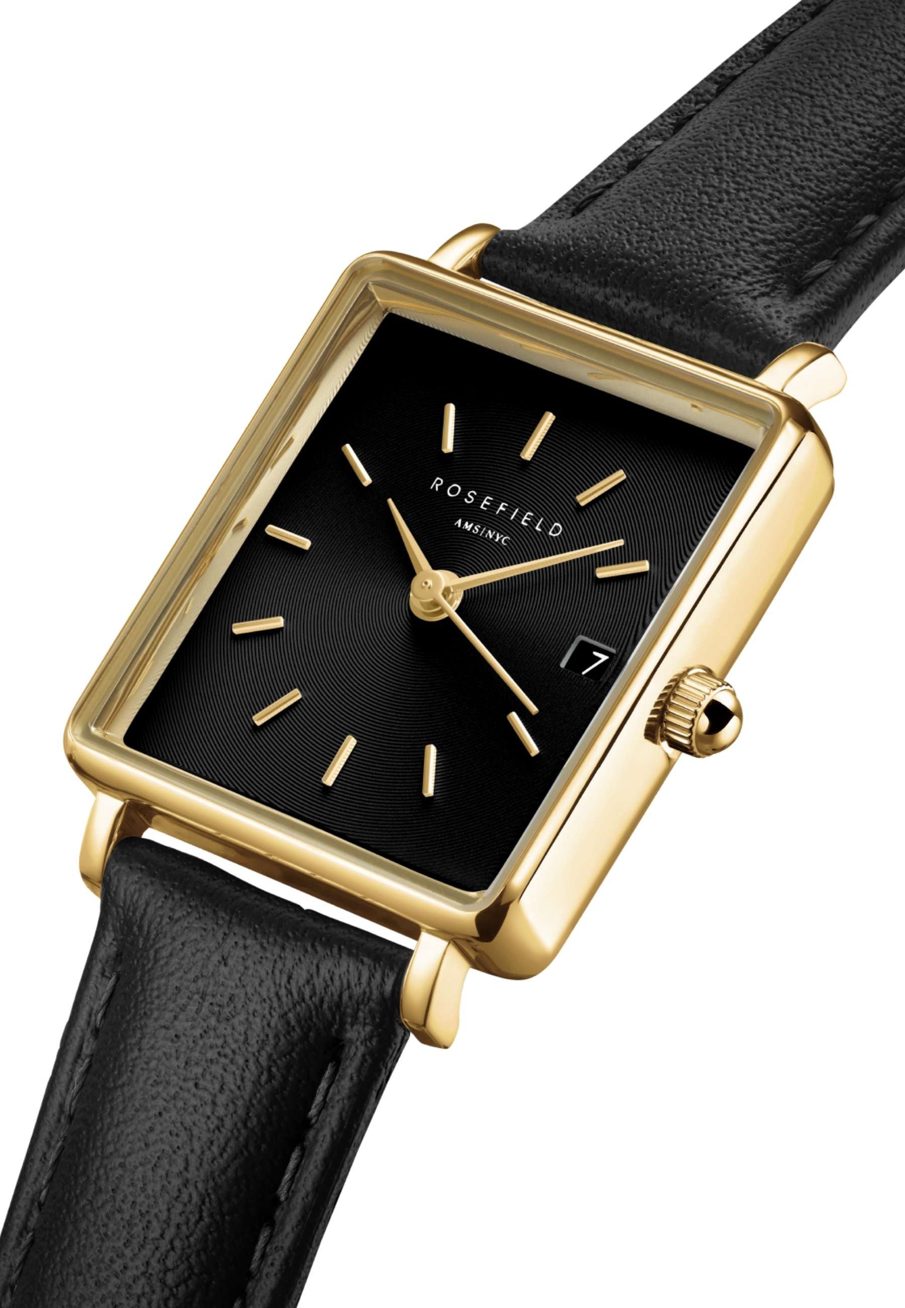 ROSEFIELD Quarzuhr ROSEFIELD Damenuhr Boxy XS 24mm Schwarz