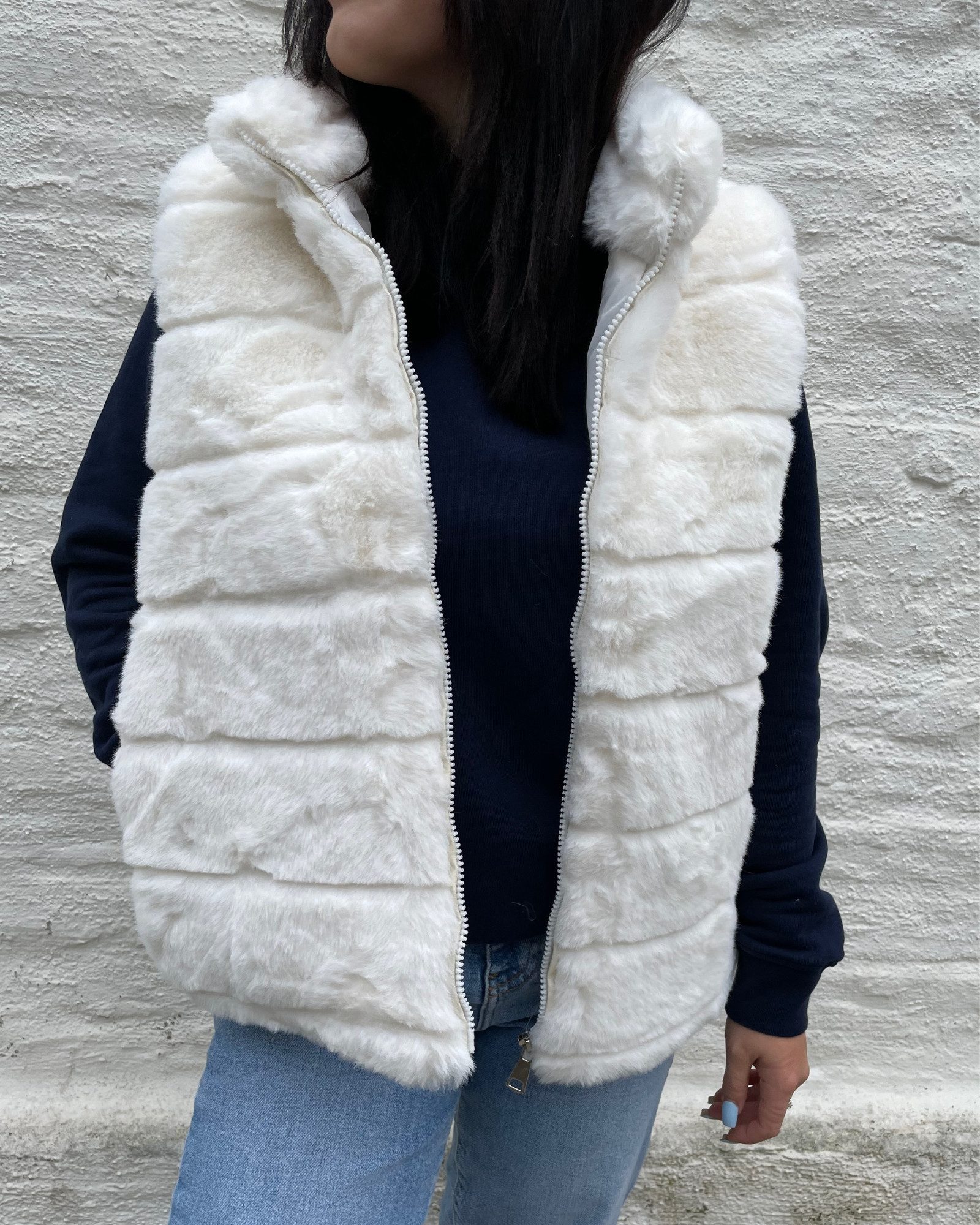 ITALY VIBES Fellimitatweste ALESSIA - Weste - Kunstfell - modern - ONE SIZE passt hier Gr. XS - XL