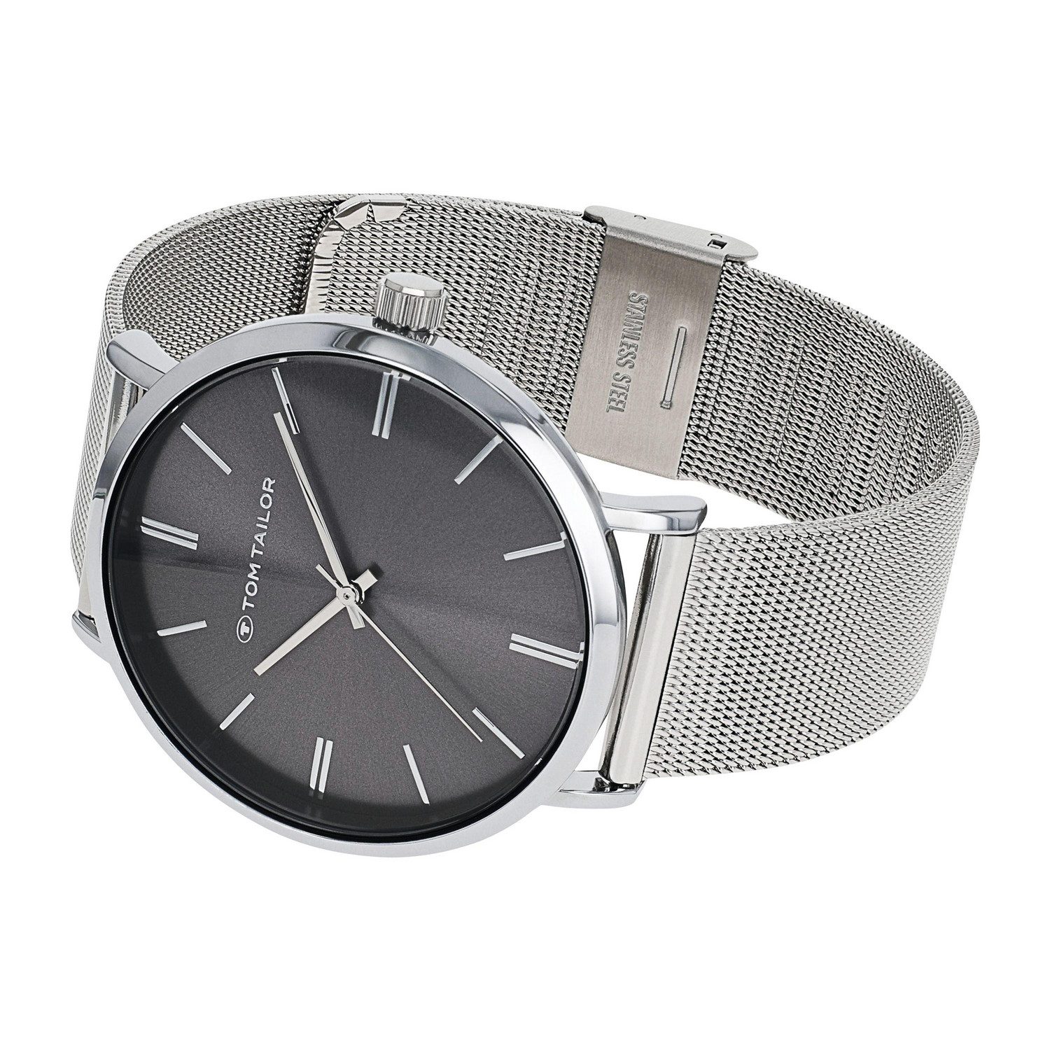 TOM TAILOR Quarzuhr 2100595, Armbanduhr, Herrenuhr, Edelstahlarmband, analog