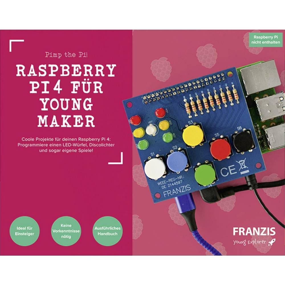 Franzis Lernspielzeug Raspberry Pi4 für Young Maker, Ausführung in  deutscher Sprache, Raspberry Pi 4 nicht inklusive
