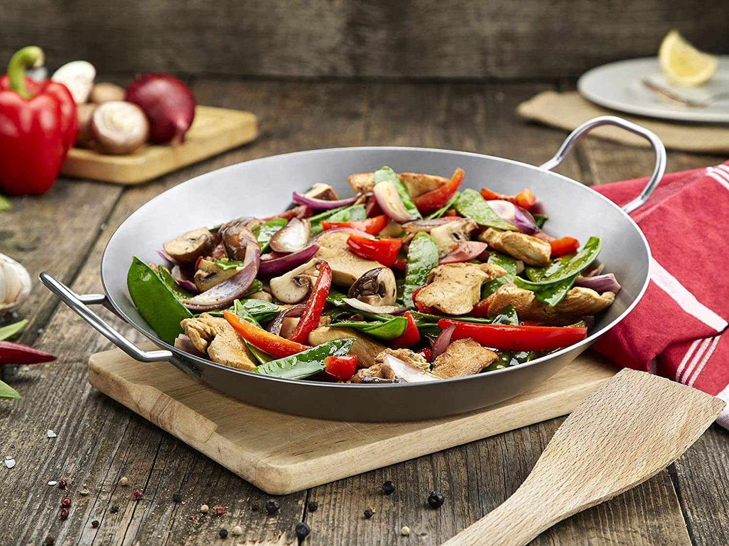 CHG Bratpfanne 2er Set Eisenpfannen 24 & 28cm - silber, Eisen