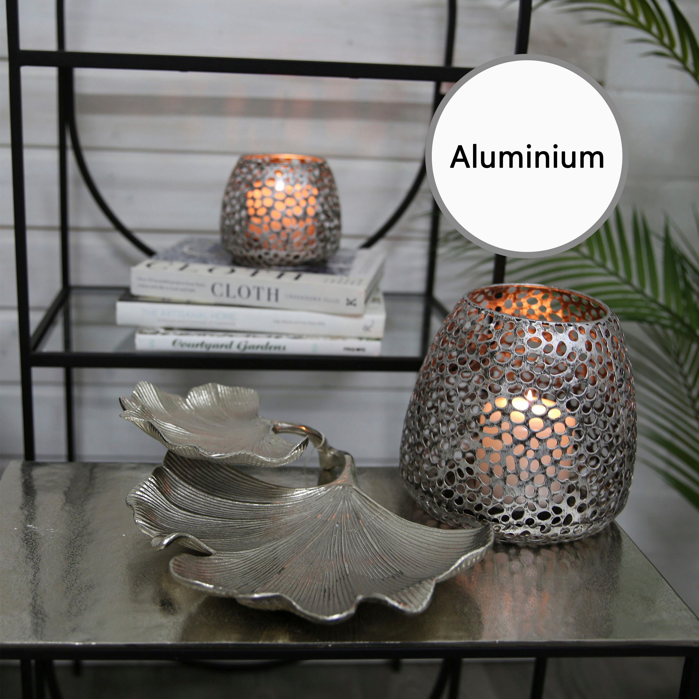GILDE Dekoschale Schale Ginkgo Blatt, silber günstig online kaufen