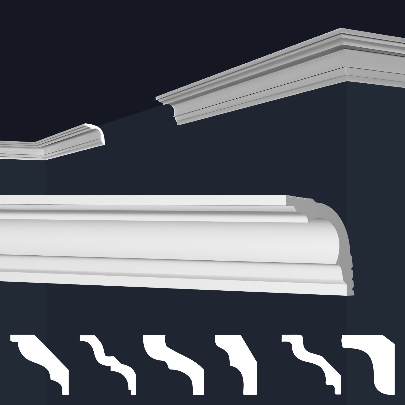 marbet design Stuckleiste E-42, 20 Meter / 10 Leisten, XPS Styropor weiß - günstig online kaufen