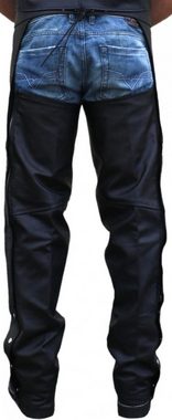 RadMasters Reithose GW690-Chap black Motorradchaps Motorrad Biker Leder Chaps Kalbsleder Schwarz