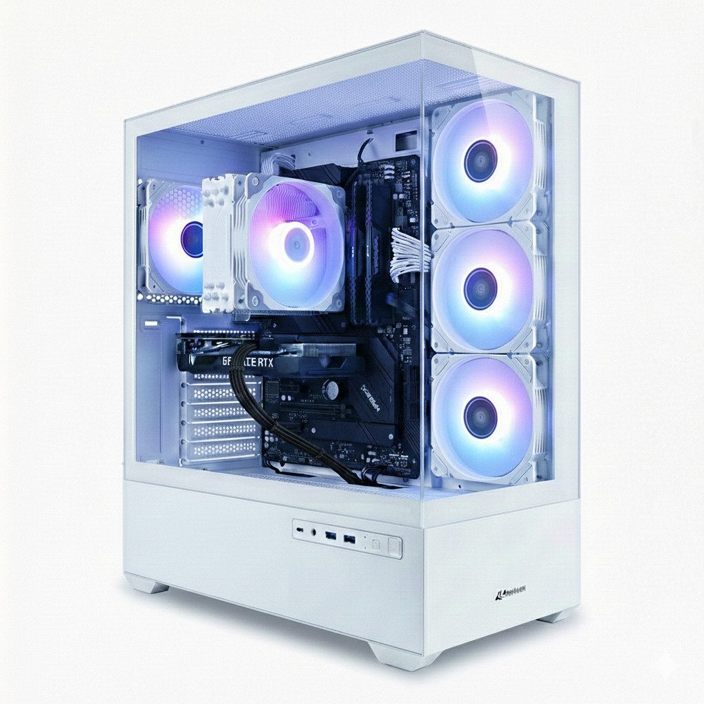 Meinpc i9-12900KF, 16-Kern mit RTX5060Ti 16GB und 32GB DDR4 RAM Gaming-PC Gaming-PC (Intel Intel Core i9 12900K 12900K, RTX 5060 Ti, 64 GB RAM, 2000 GB SSD, Luft, WHITE - Windows 11 Pro - WIFI - RGB)