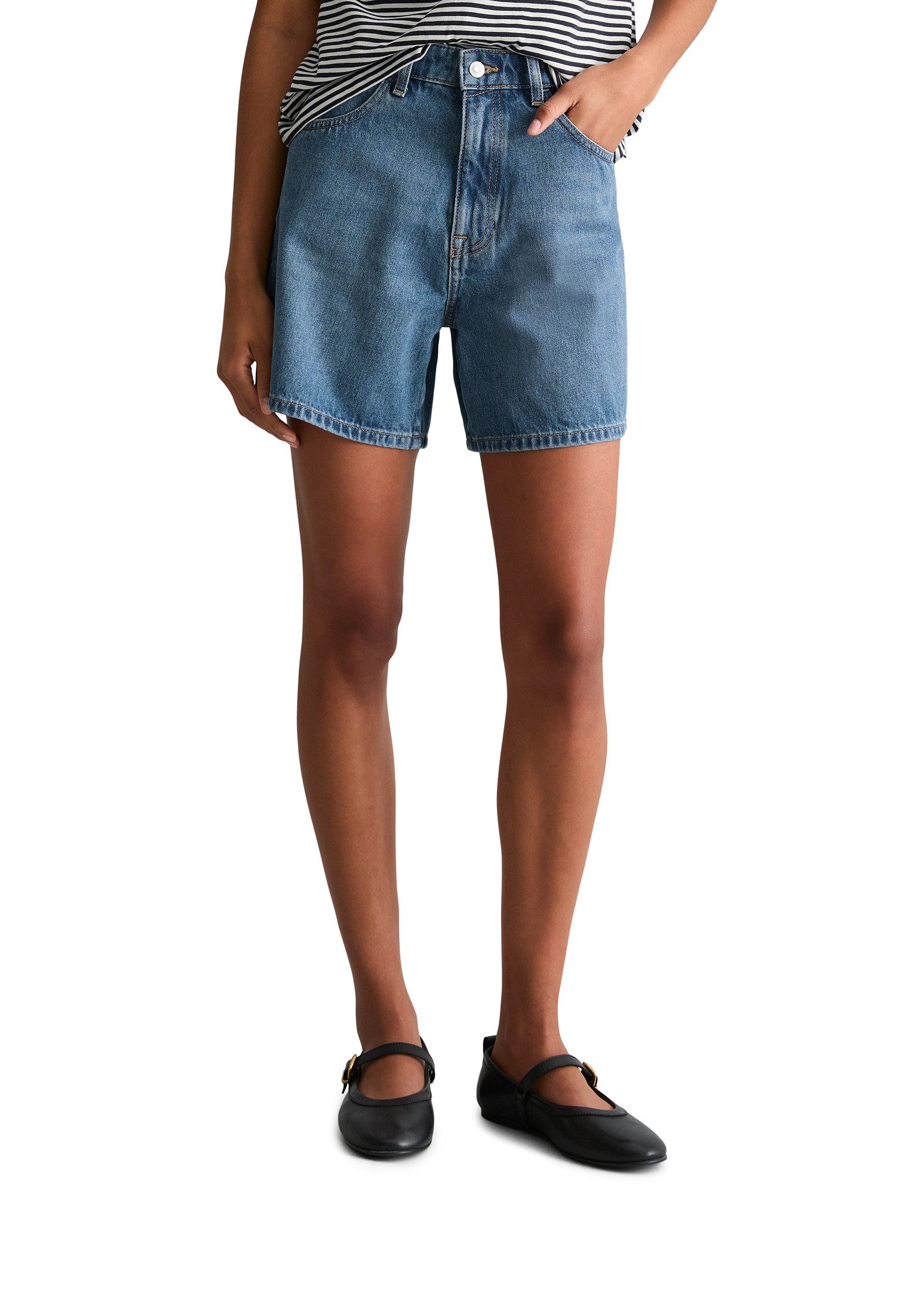 Marc O'Polo DENIM Jeansshorts Model Filda relaxed aus Rigid Denim hohe Leibhöhe