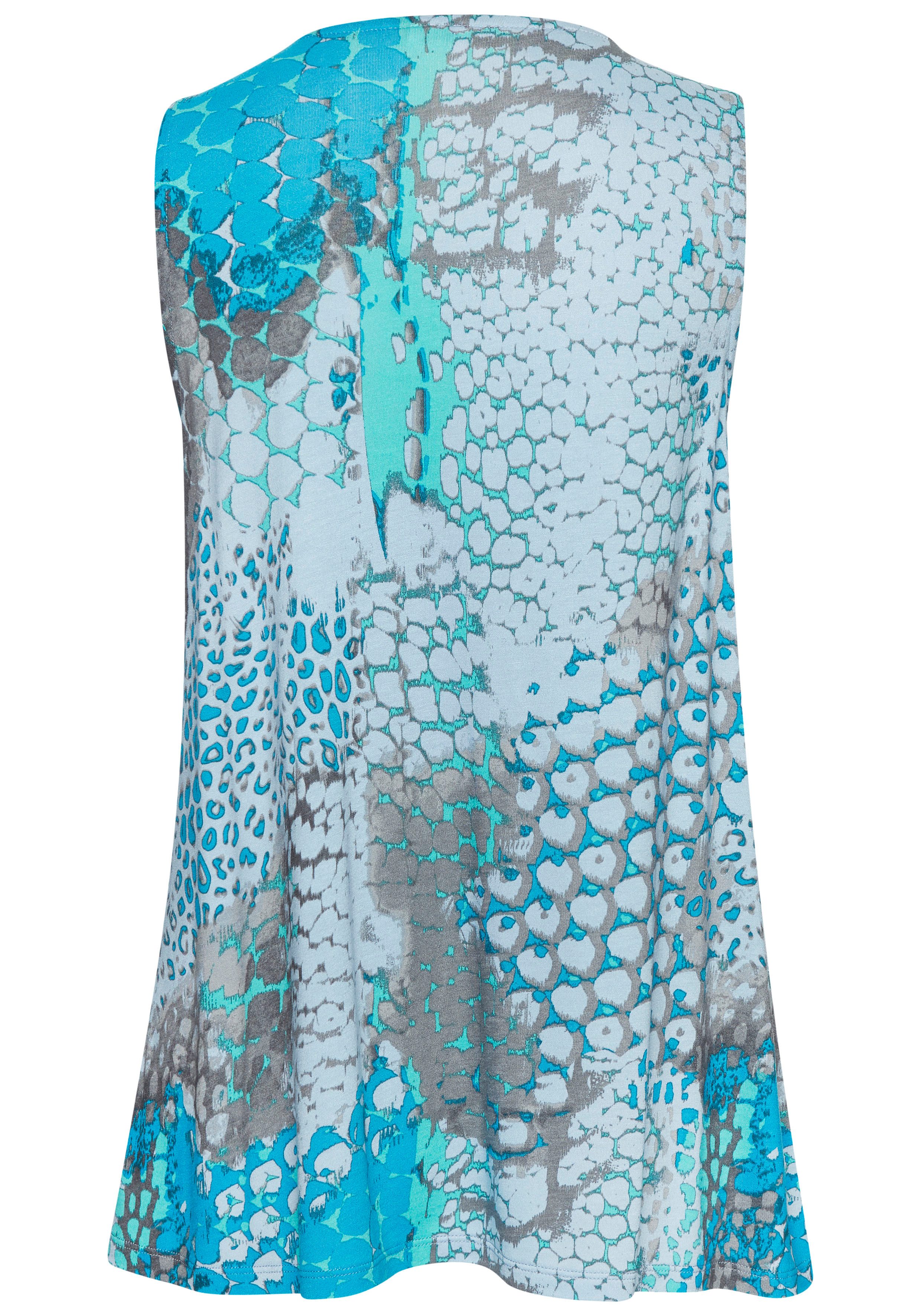 Buffalo Strandtop mit Animalprint und tiefem V-Ausschnitt leichtes Jerseytop mit breiten Trägern, lockeres Trägertop, Sommertop – Bild 4 von 5