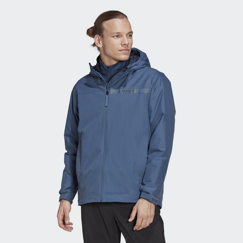 adidas TERREX Regenjacke, Außenmaterial: 100 % recycelter Polyester  (einfach gewebt; wasserdicht)