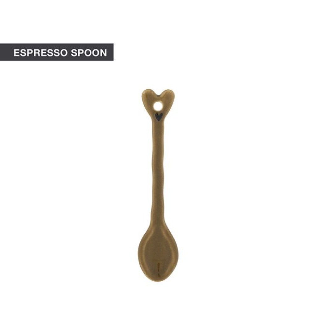 Bastion Collections Kaffeelöffel weiß mit Herz – Keramik Teelöffel 14cm – Herzform, Herzform