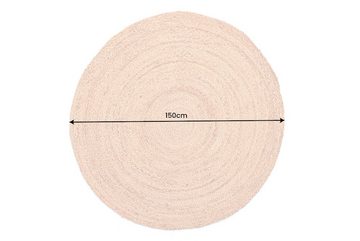 Teppich PURE NATURE 150cm natur, riess-ambiente, rund, Höhe: 8 mm, Wohnzimmer · Jute · Flur · Schlafzimmer