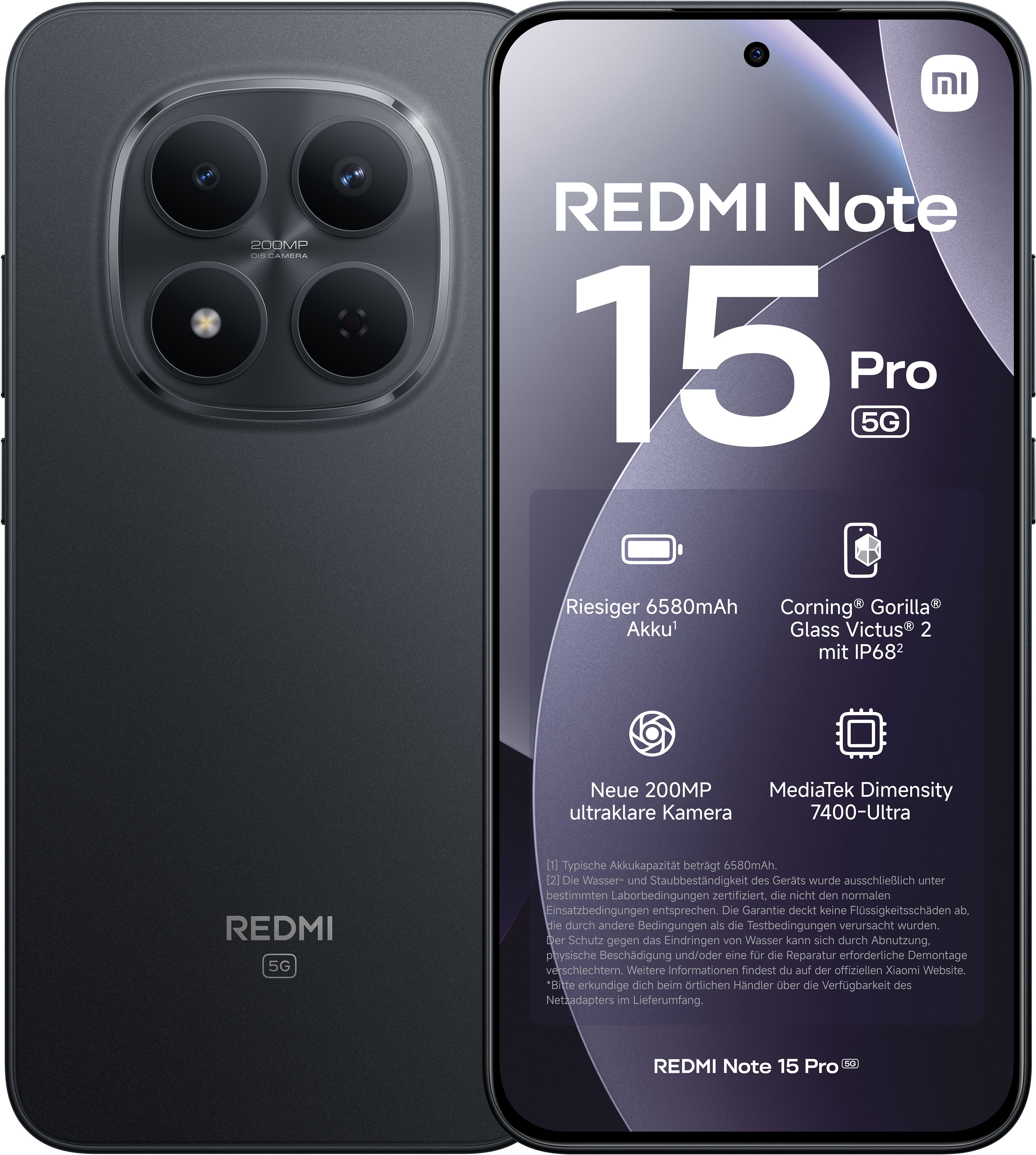 Xiaomi Redmi Note 15 Pro 5G 8+256 Smartphone (17,34 cm/6,83 Zoll, 256 GB Speicherplatz, 200 MP Kamera)