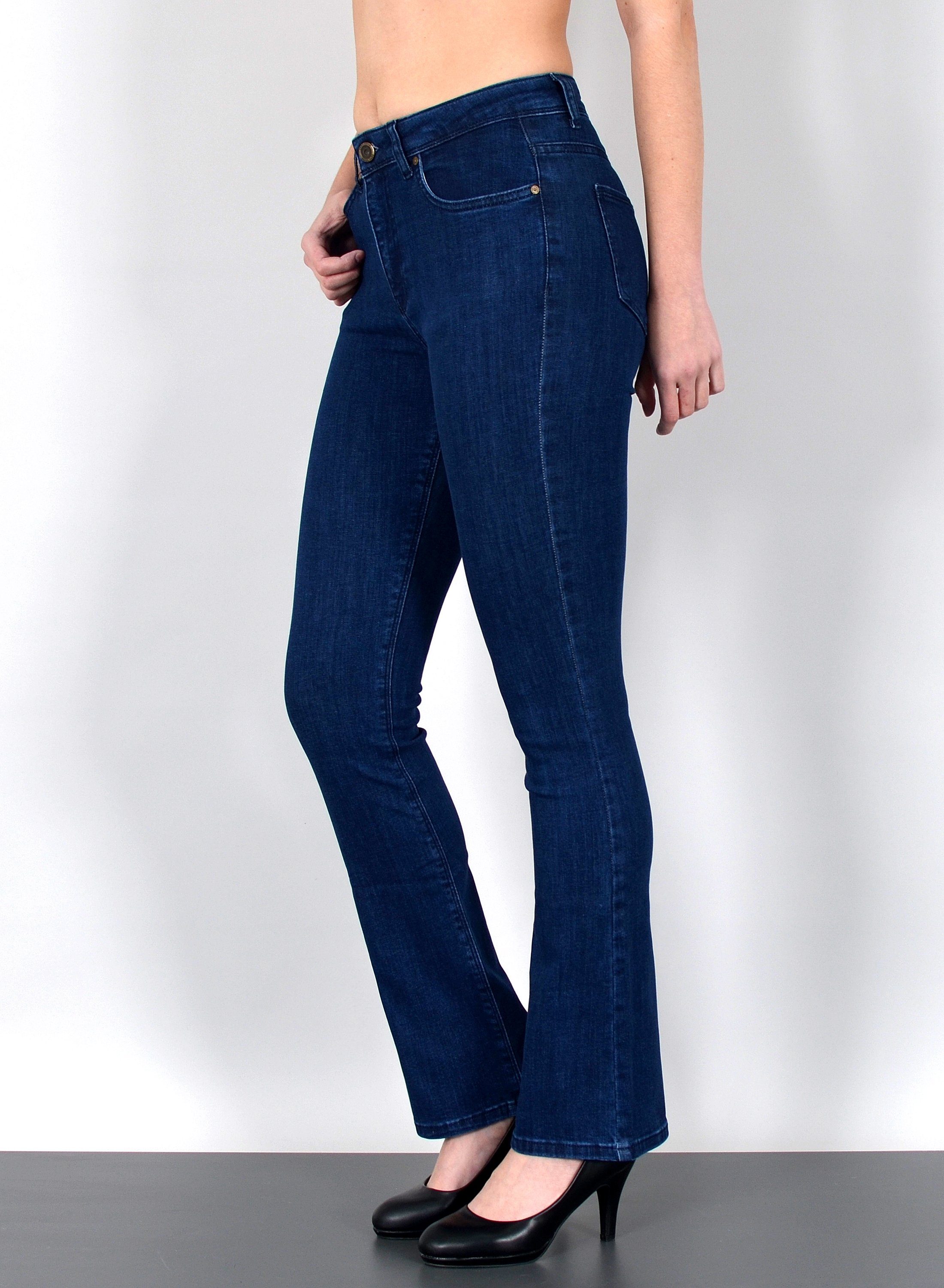 ESRA Bootcut-Jeans Damen Bootcut Jeans High Waist Schlaghose weite Jeans bis Übergröße B7 – Bild 3 von 5