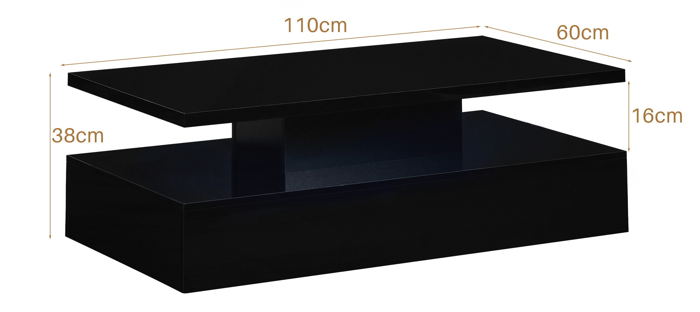 Ofcasa Couchtisch 110x60x38cm Wohnzimmertisch (1 Tisch), günstig online kaufen