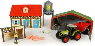 STARLUX Spielfahrzeug-Erweiterung Farm Set Bauernhof Claas Trecker Traktor Anhänger Tiere Silo
