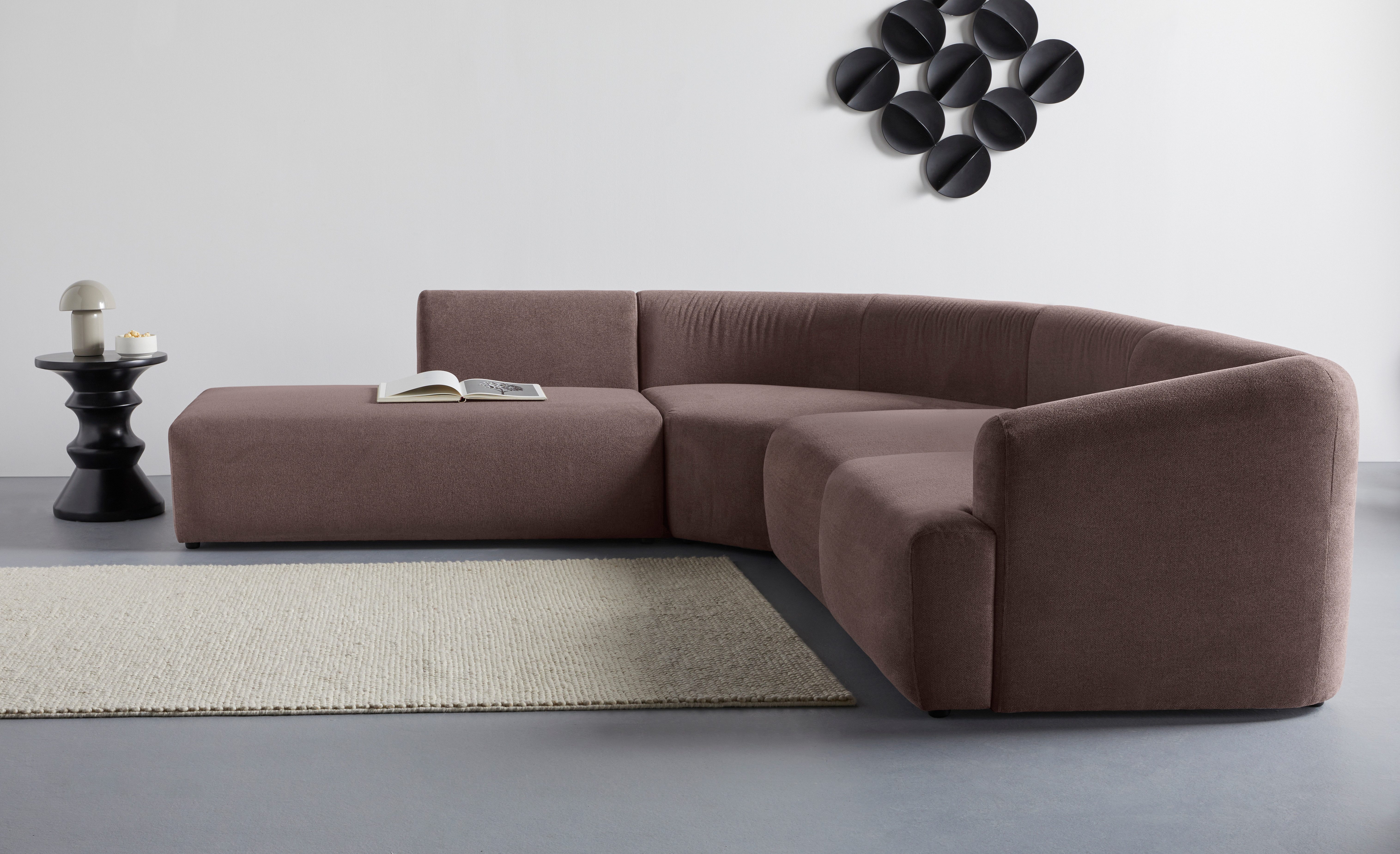 Ecksofa LYZA L-Form links/rechts, Modularsofa, Maße B/T/H: 287/267/74 cm