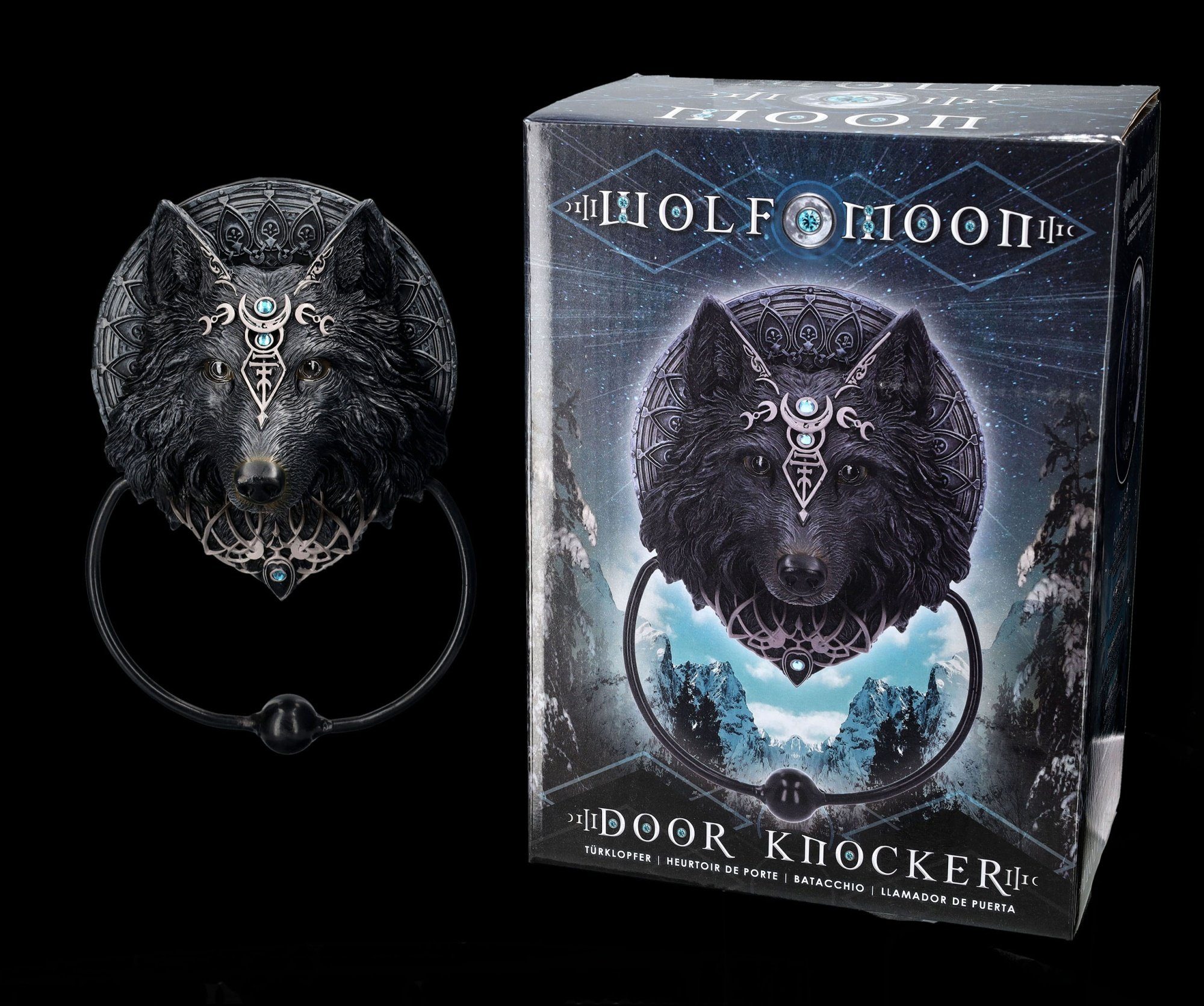 - Dekoration Dekoobjekt GmbH Figuren - Moon Wolf Shop Türklopfer Gothic Fantasy magische