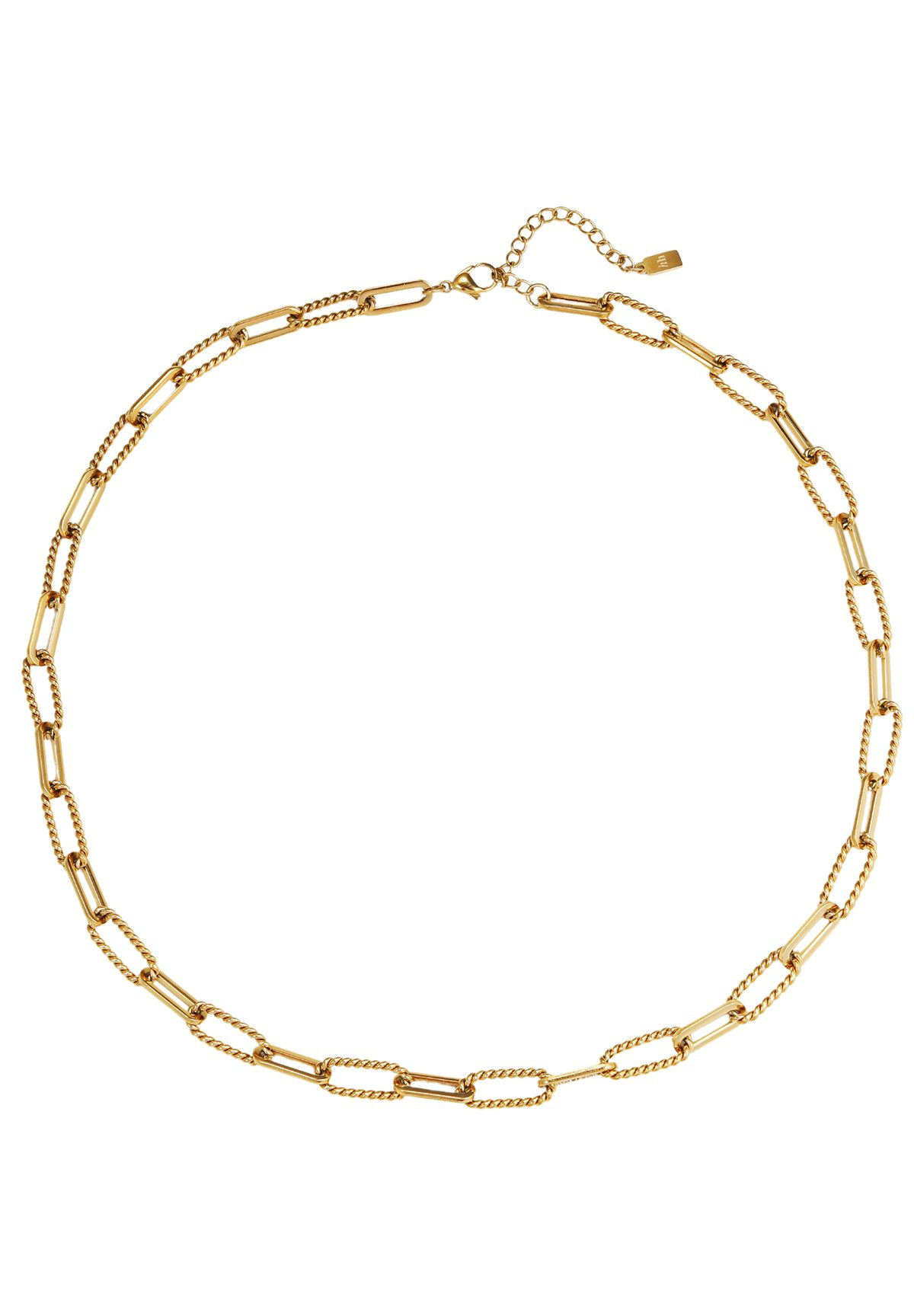 Hey Happiness Gliederkette Twist Chic, Ovale Glieder Kette, Gedrehte Damen Kette Paperclip, wasserfest