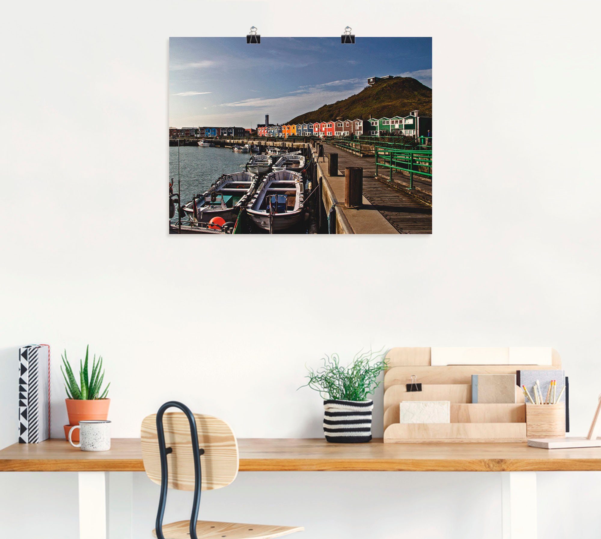 Helgoland, Poster oder als versch. St), in Hafen Größen Artland Wandbild Wandaufkleber Europa Leinwandbild, (1