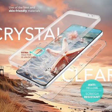 Nalia Smartphone-Hülle Samsung Galaxy S24, Klare 360 Grad Hülle / Transparenter Rundum Schutz / Anti-Gelb Cover