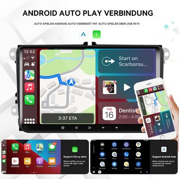 Hikity 9 Zoll Android für VW Polo Passat Tiguan GPS Spiegelung mit Kamera Autoradio (Bluetooth für iOS / Android. Mirror Link für iPhone, Kapazitiver Touchscreen)
