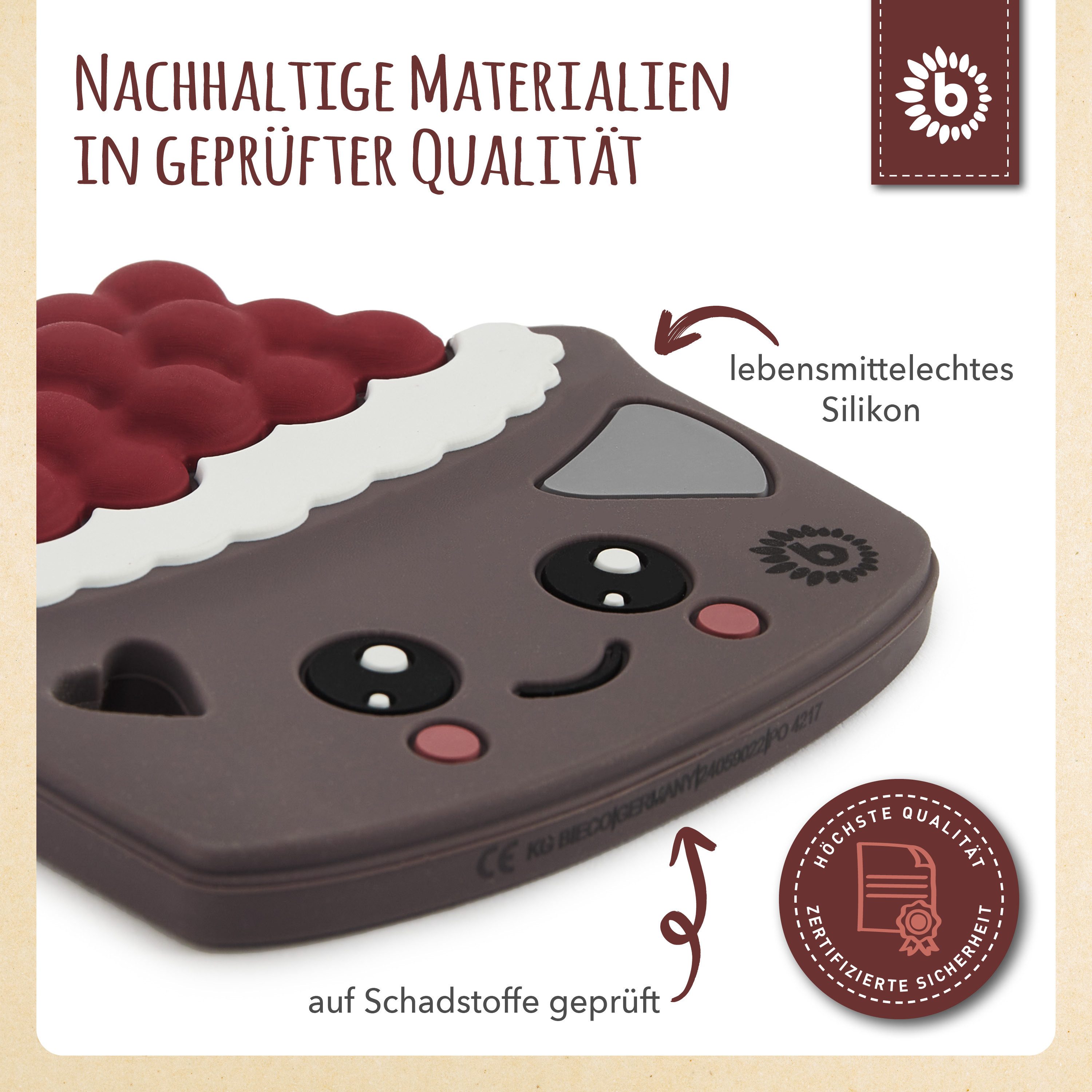 BIECO Beißring Bieco Silikon Torte Beißring Baby, 8 cm Ab 0 – Bild 5 von 5